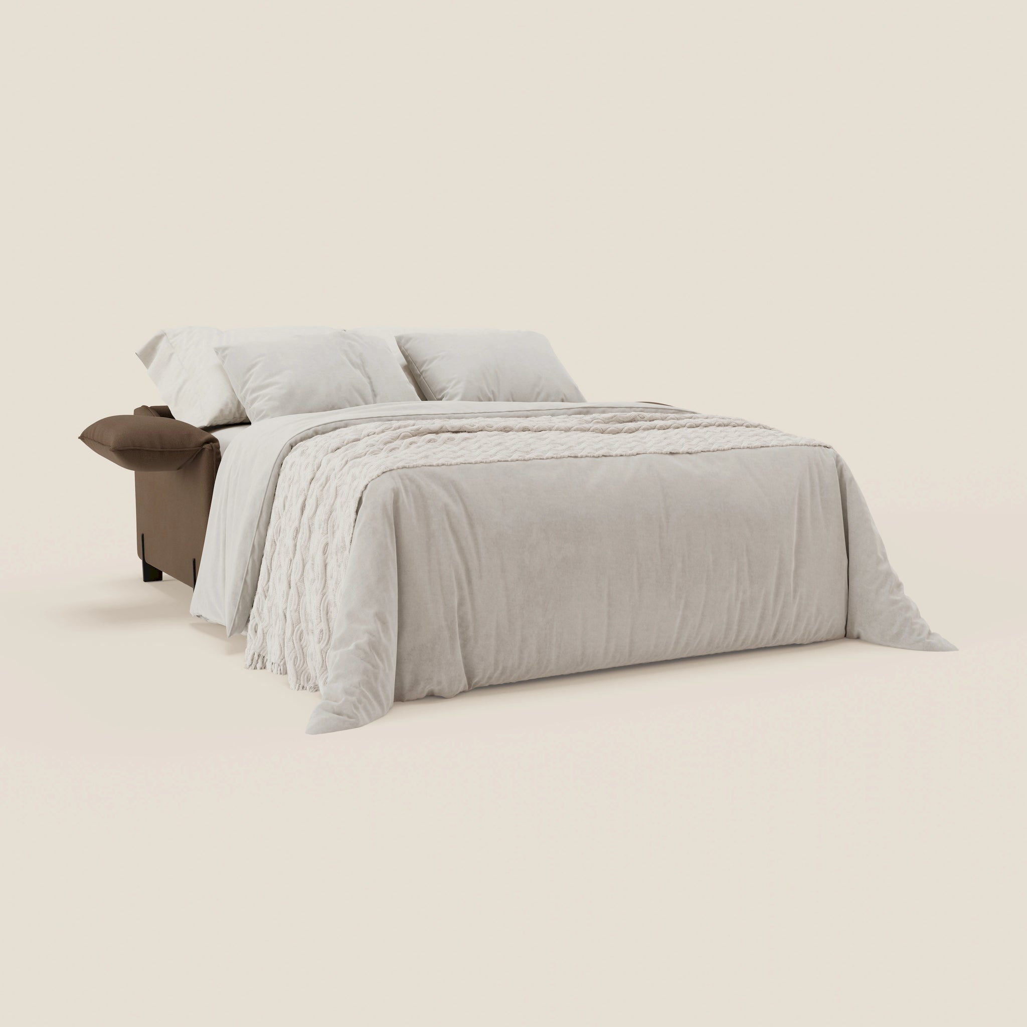 Primula divano letto con materasso alto 18 cm - braccioli mobili e tessuto smacchiabile T05