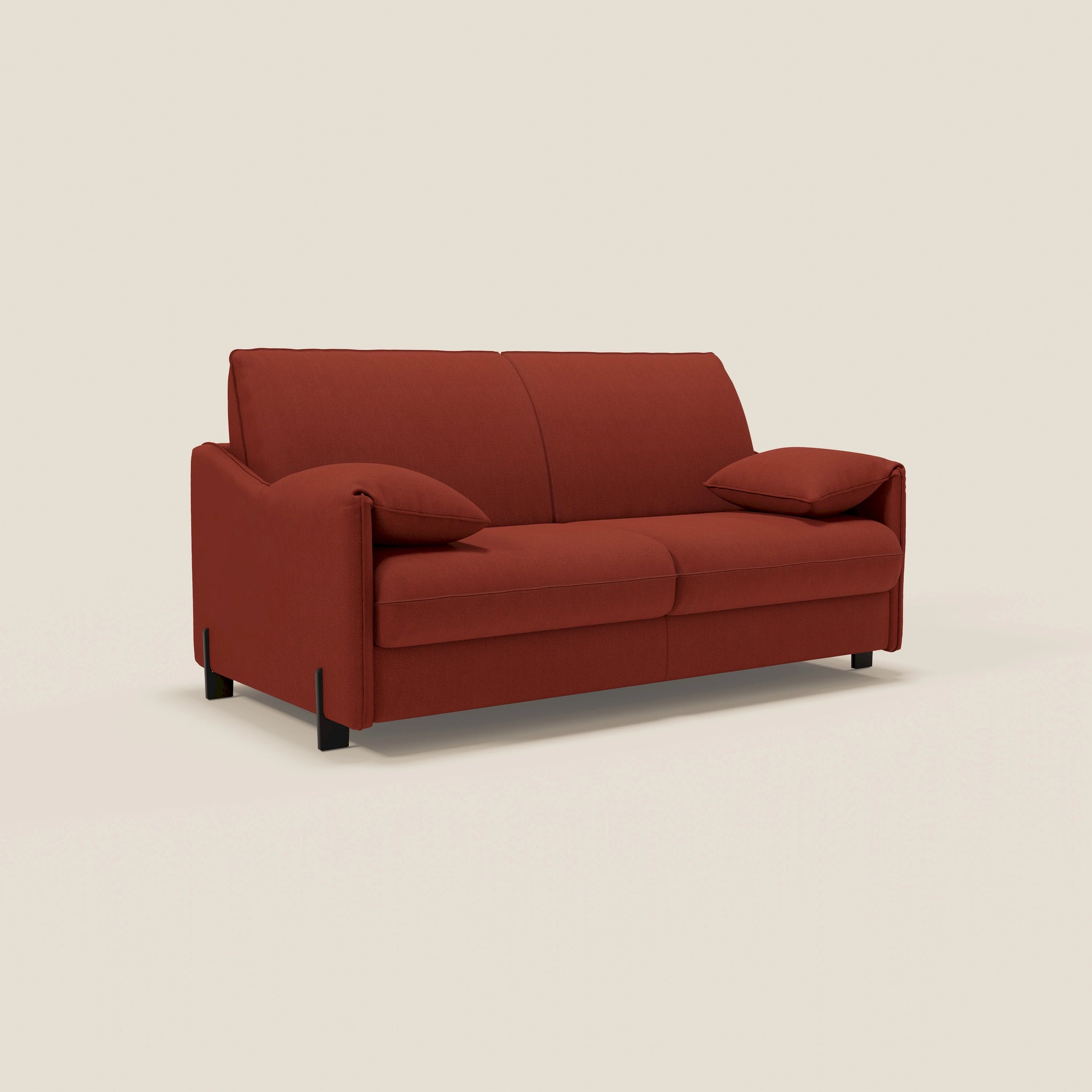 Primula divano letto con materasso alto 18 cm - braccioli mobili e tessuto smacchiabile T05