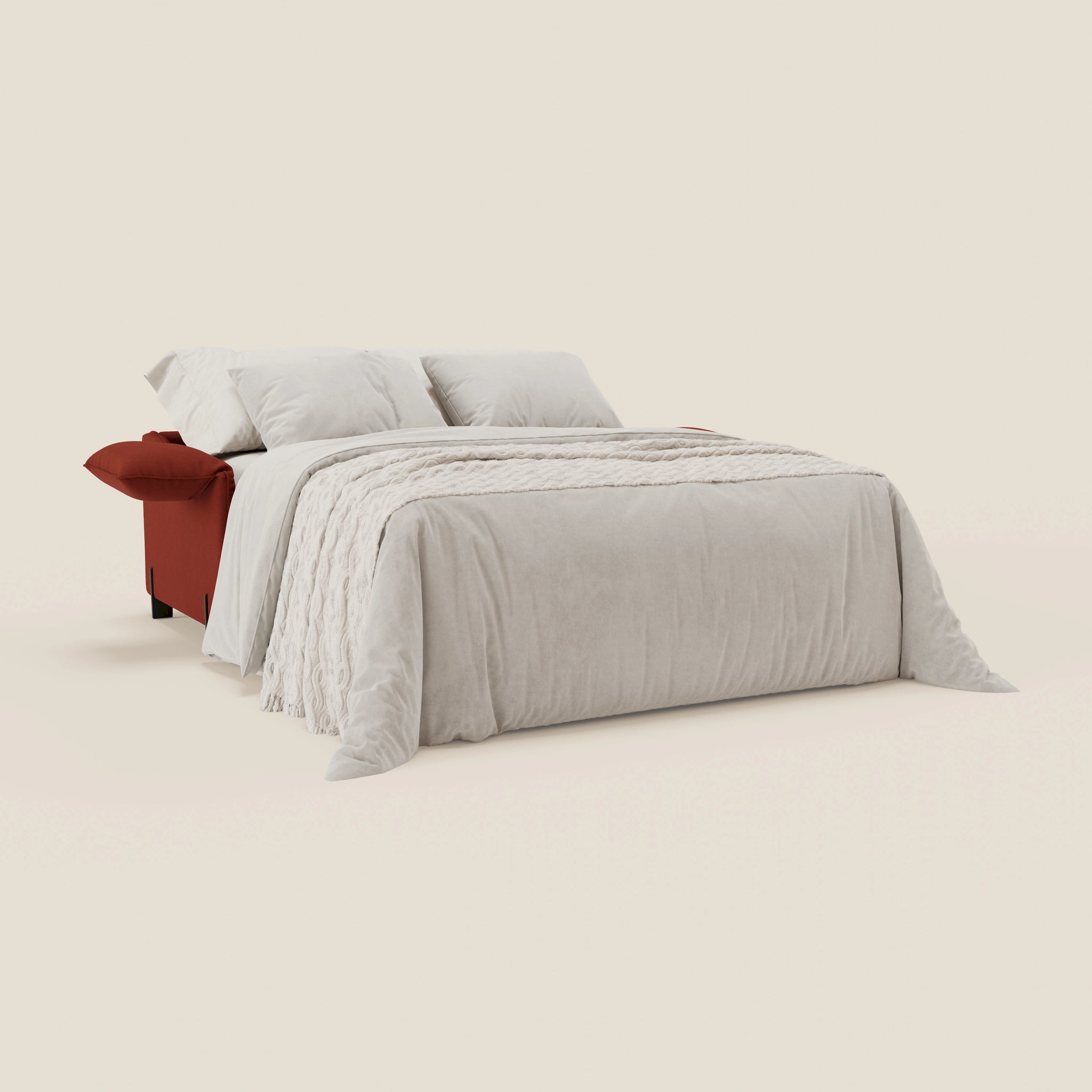 Primula divano letto con materasso alto 18 cm - braccioli mobili e tessuto smacchiabile T05