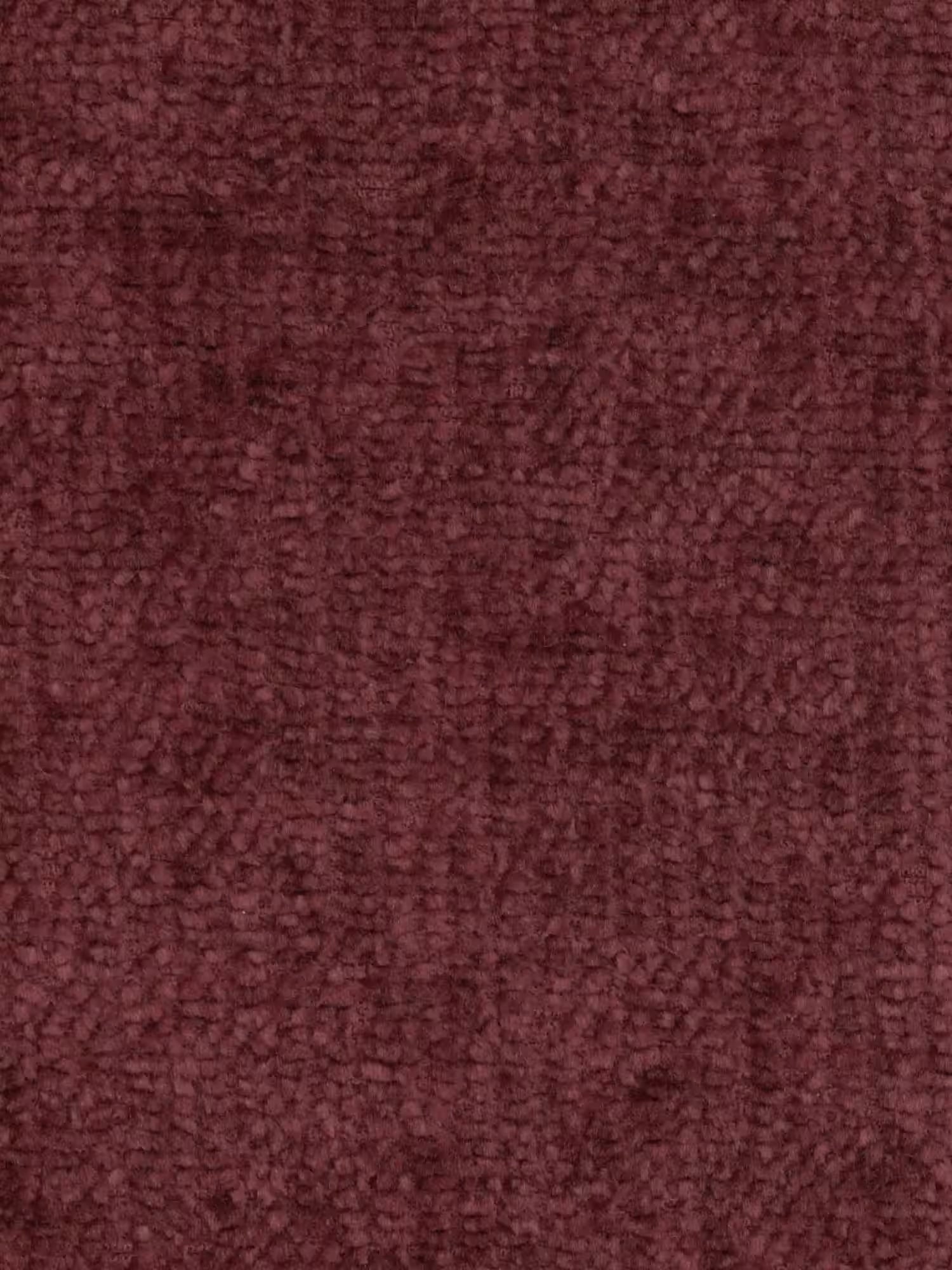 Primo piano sul morbido tessuto in ciniglia della sedia imbottita Luce di Divani.Store. Il tessuto color bordeaux intenso presenta una trama uniforme e leggermente a riccioli, messa in risalto da un’illuminazione omogenea, e si abbina a un elegante telaio in metallo nero, creando un look moderno ed elegante.