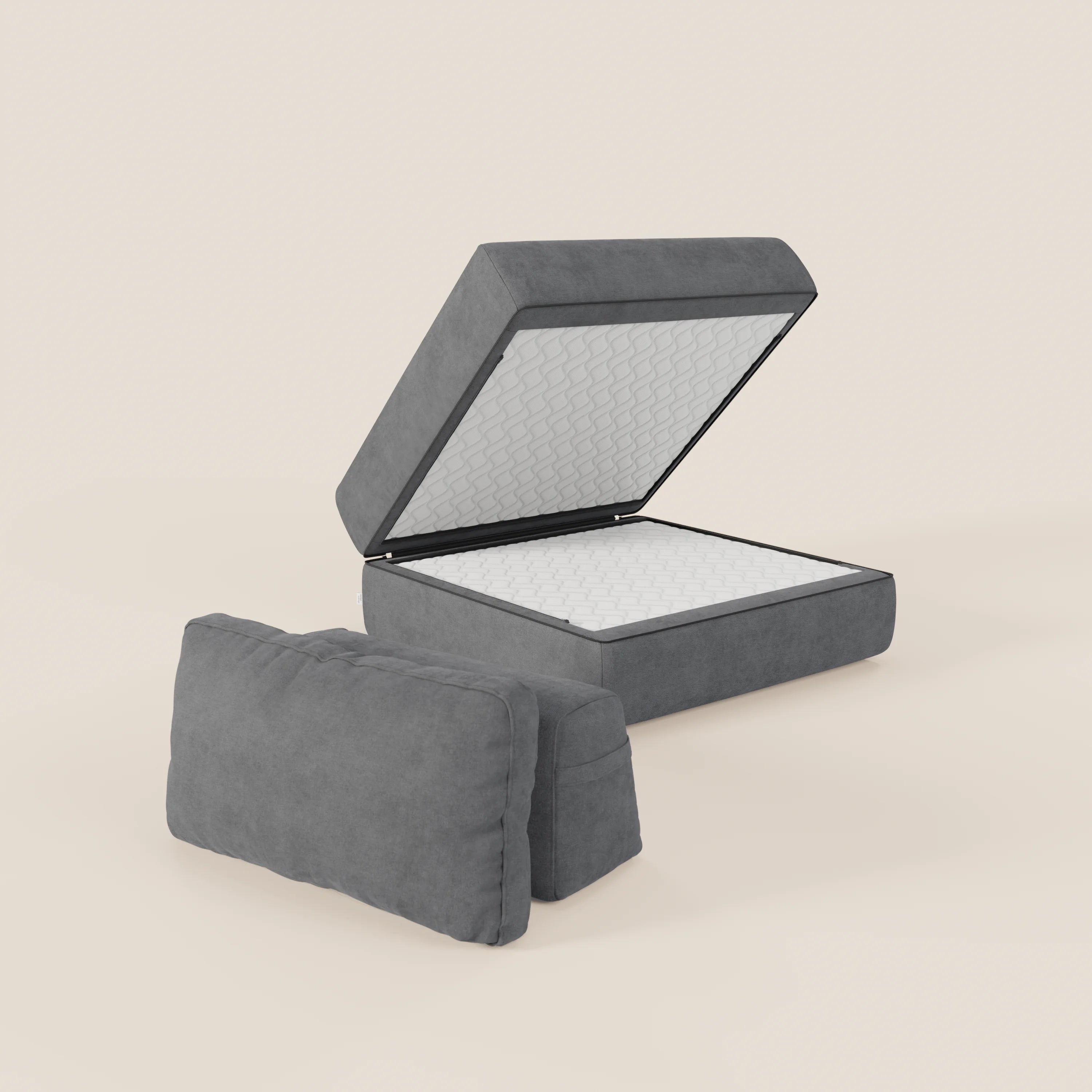 Rift poltrona letto con materasso alto 22 cm e memory foam - schienale mobile e tessuto smacchiabile T31 - divani.store