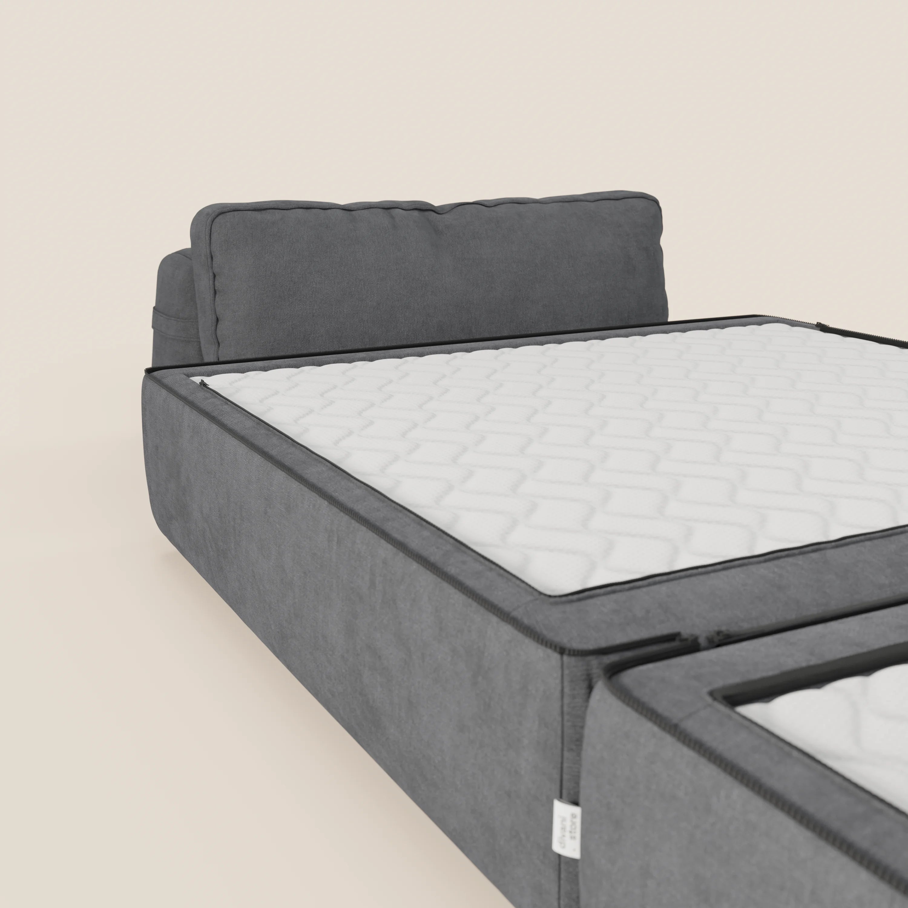 Rift poltrona letto con materasso alto 22 cm e memory foam - schienale mobile e tessuto smacchiabile T31 - divani.store