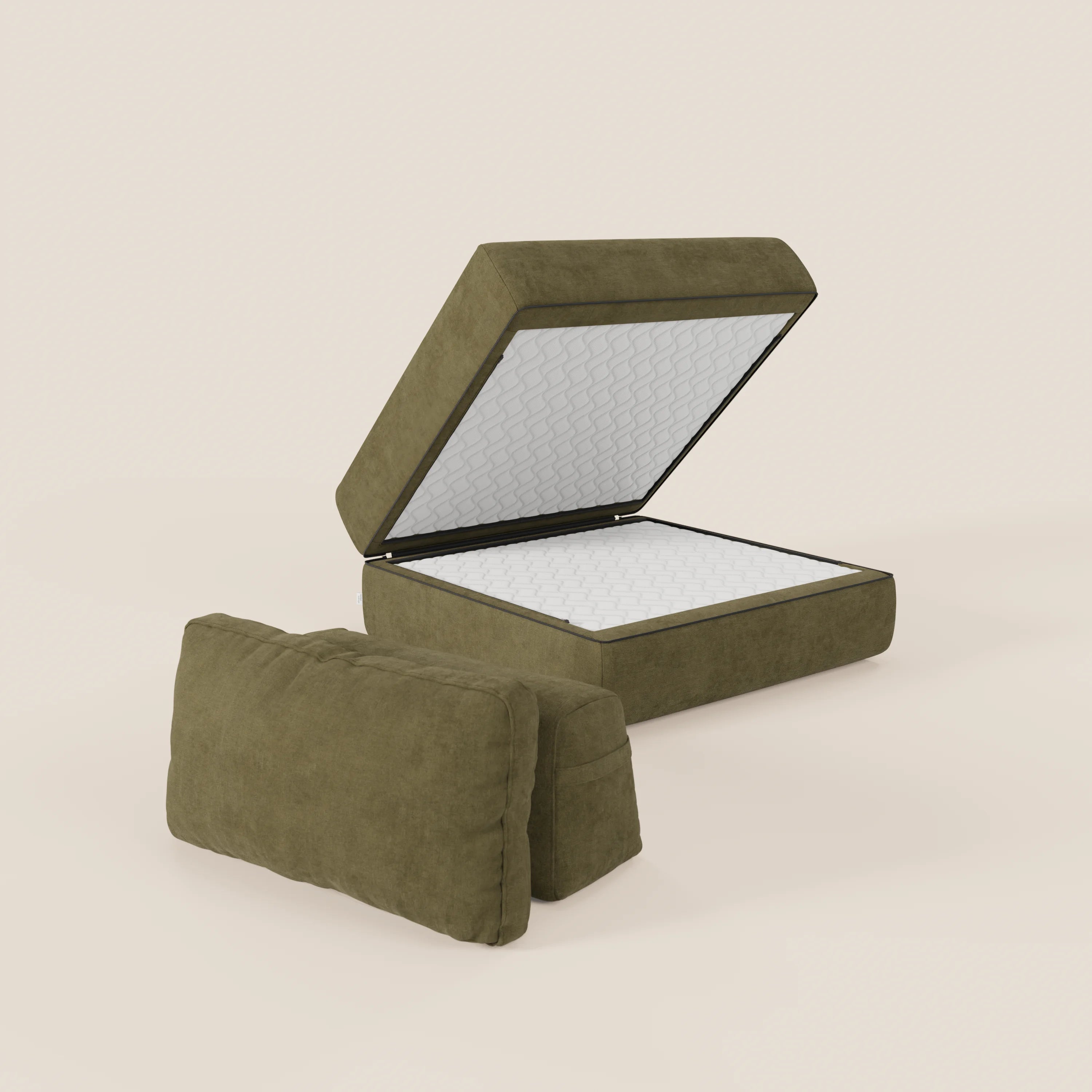 Rift poltrona letto con materasso alto 22 cm e memory foam - schienale mobile e tessuto smacchiabile T31 - divani.store