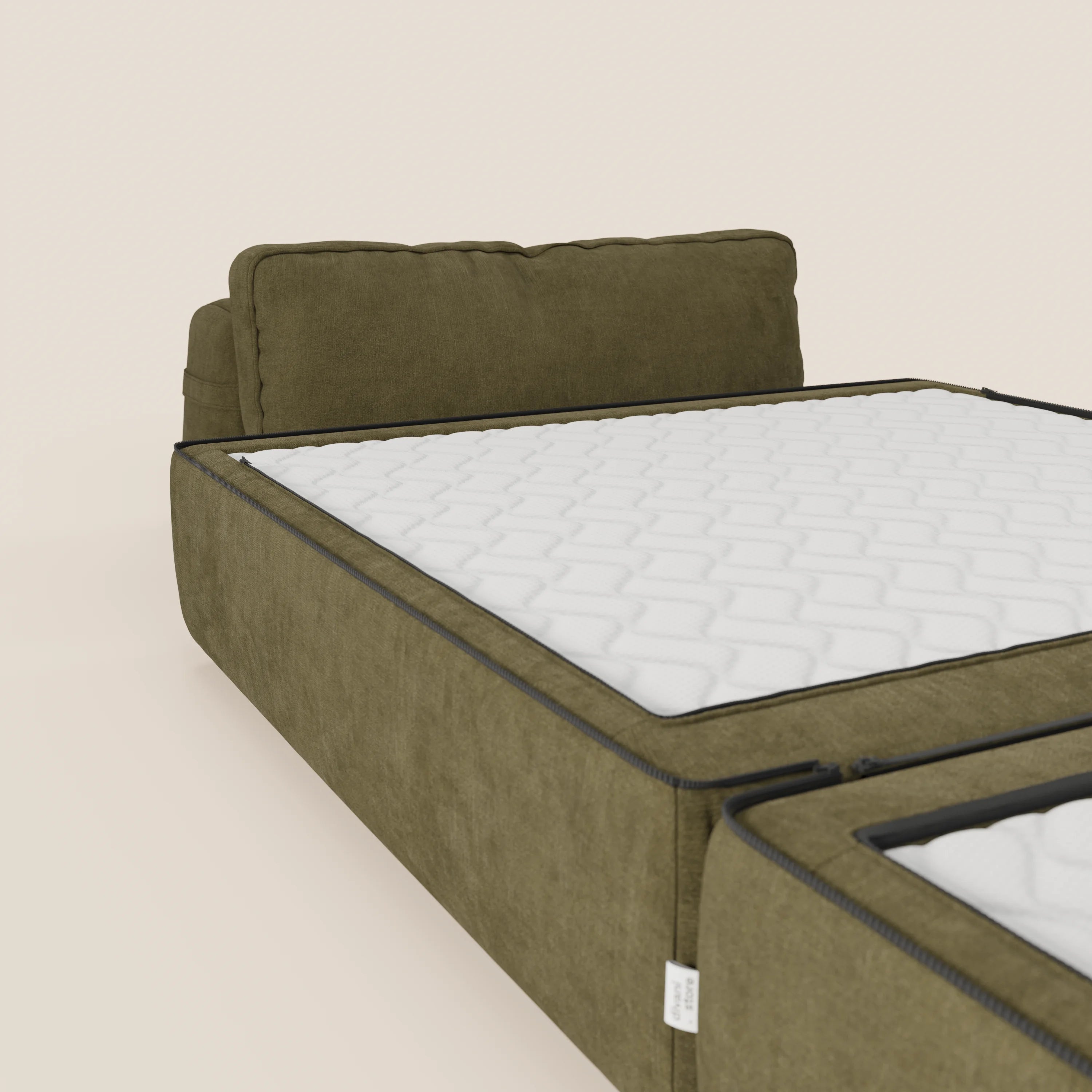 Rift poltrona letto con materasso alto 22 cm e memory foam - schienale mobile e tessuto smacchiabile T31 - divani.store