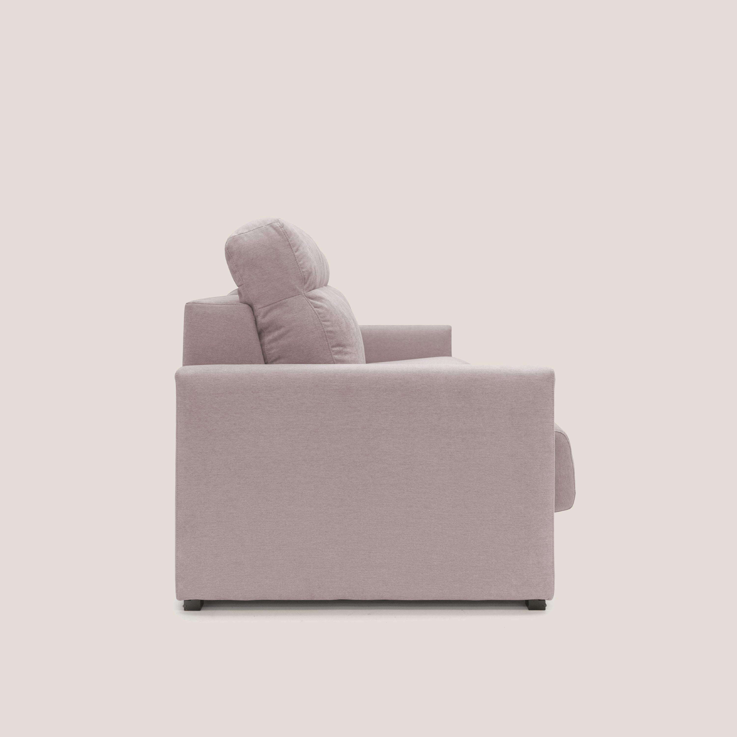 Margot Divano letto matrimoniale con schienale morbido alto in tessuto T02 rosa - divani.store