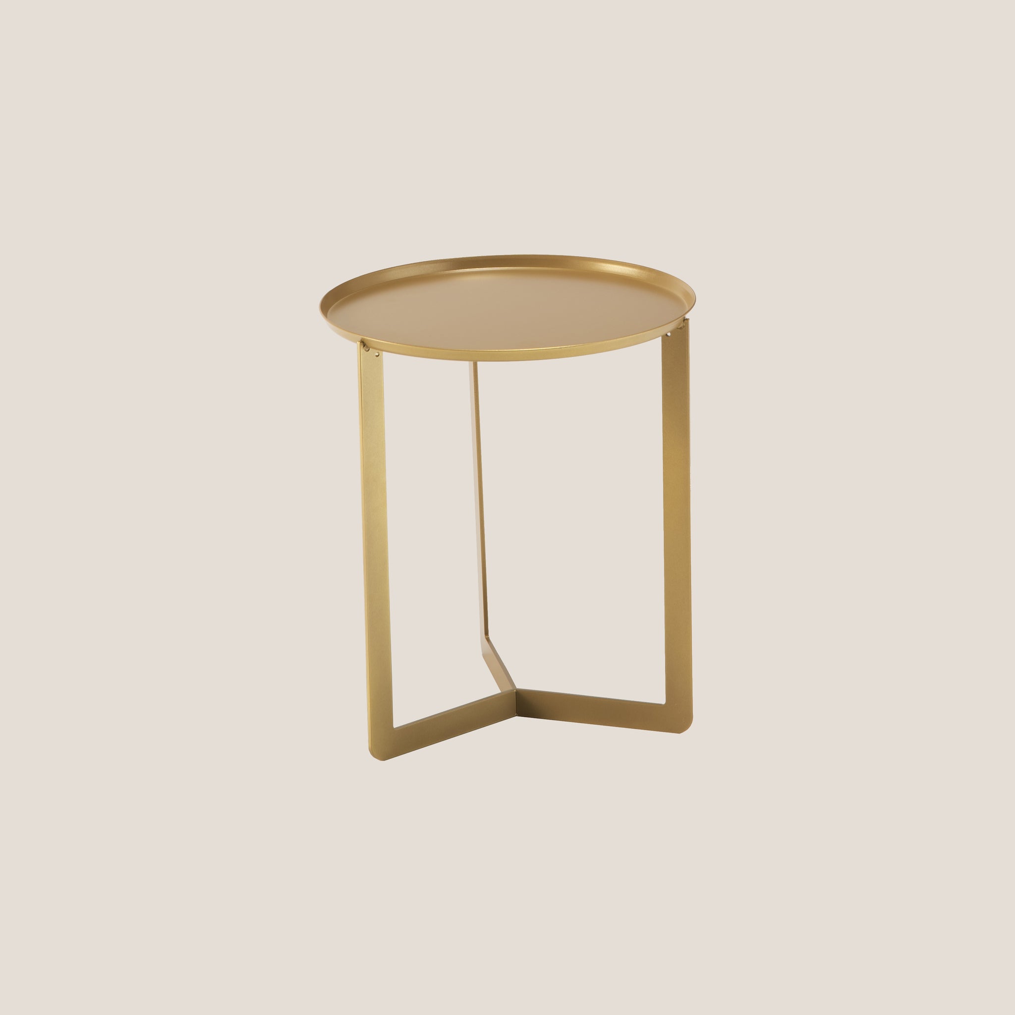 Round collezione tavolini rotondi da soggiorno in 3 misure in oro metallizzato
