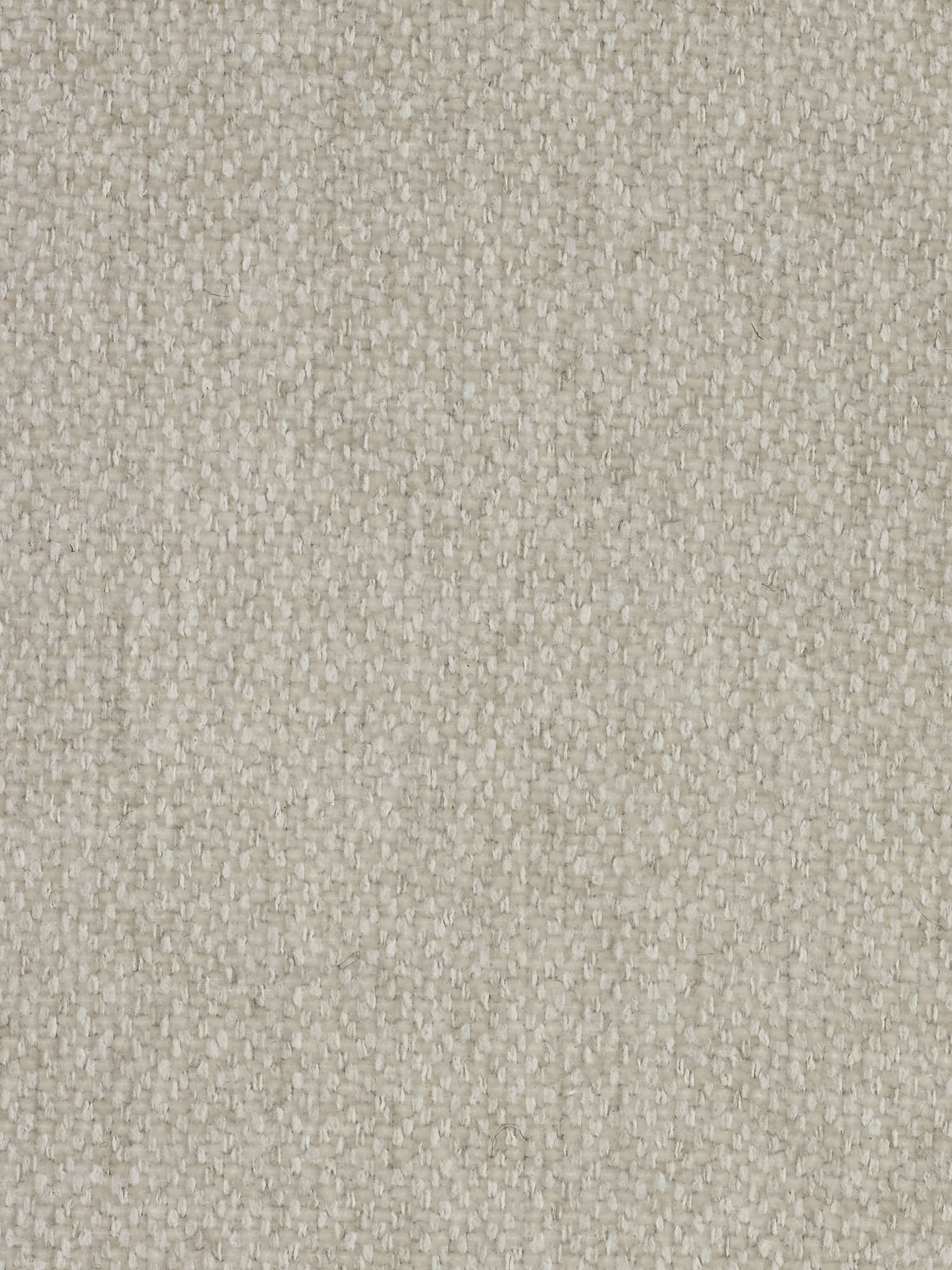 Un primo piano del tessuto intrecciato color crema, dalla trama ruvida, utilizzato per il divano angolare bicolore Michelangelo con penisola e sedute estensibili di Divani.Store. I fili, intrecciati in modo fitto, creano un motivo a griglia uniforme con una consistenza leggermente ruvida al tatto. Il colore uniforme conferisce a questo tessuto T23 smacchiabile un aspetto pulito e neutro, perfetto per valorizzare i design moderni come questo divano, dotato di poggiatesta reclinabili e sedute estensibili.