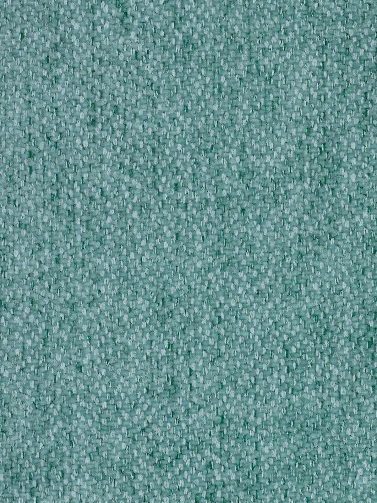 Primo piano di un tessuto intrecciato color verde acqua chiaro, caratterizzato da un motivo fitto e minuscolo a forma di griglia. I fili di tessuto, che si intrecciano in modo ordinato, creano una superficie uniforme con sottili variazioni di sfumatura che conferiscono profondità e fascino visivo: perfetto per il rivestimento del divano angolare Doric con penisola e sedute allungabili, dotato di relax elettrico e poggiatesta reclinabili in tessuto smacchiabile T23 di Divani.Store.
