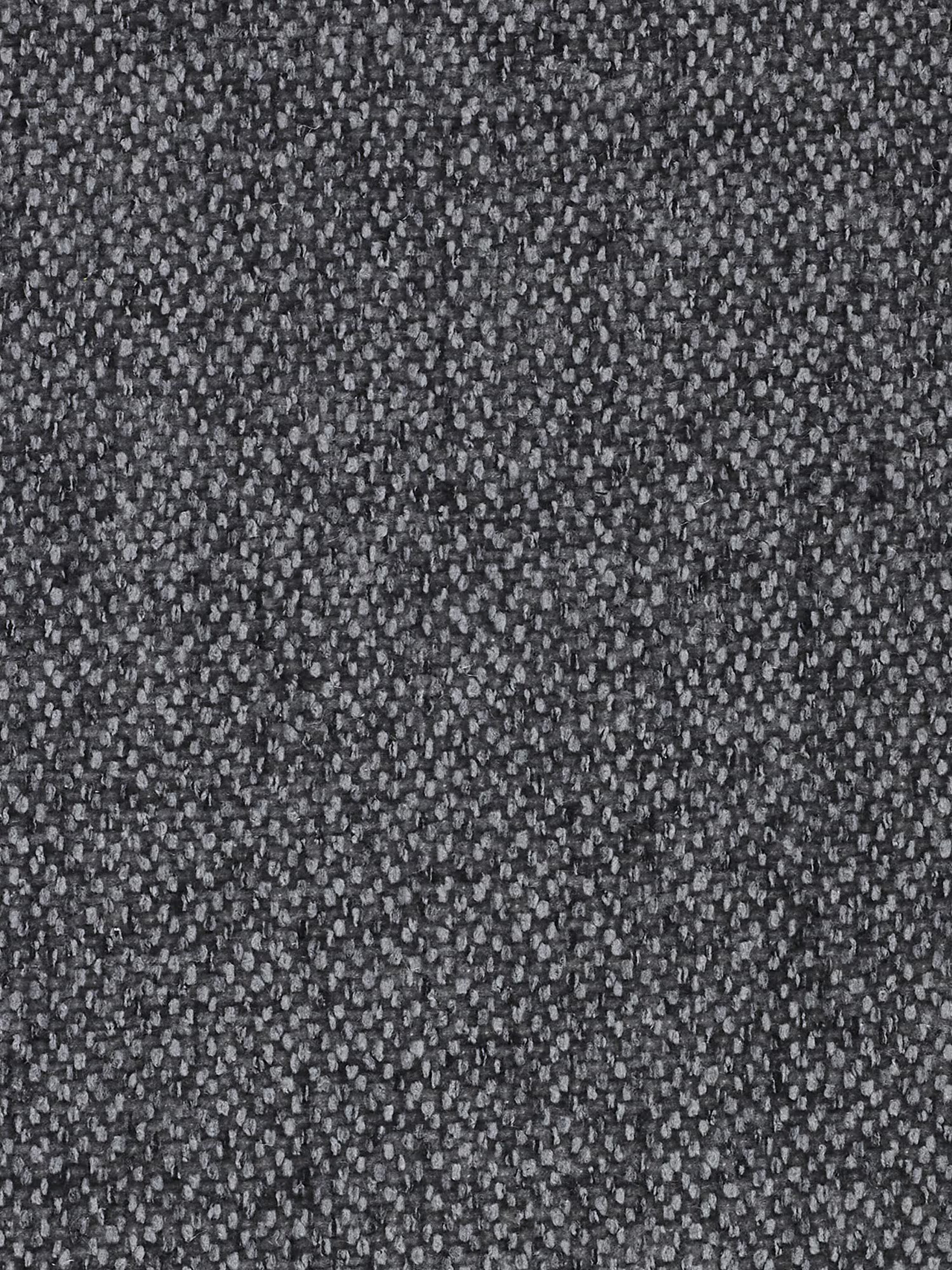Primo piano del resistente tessuto T23 grigio scuro, resistente alle macchie, utilizzato per il divano Doric a 3 posti con sedute allungabili tramite sistema relax elettrico di Divani.Store. La trama a piccoli anelli, dal tessuto fitto, presenta una distribuzione regolare e un colore uniforme, senza macchie, motivi o variazioni visibili: perfetta per un divano dal design sofisticato e pratico.