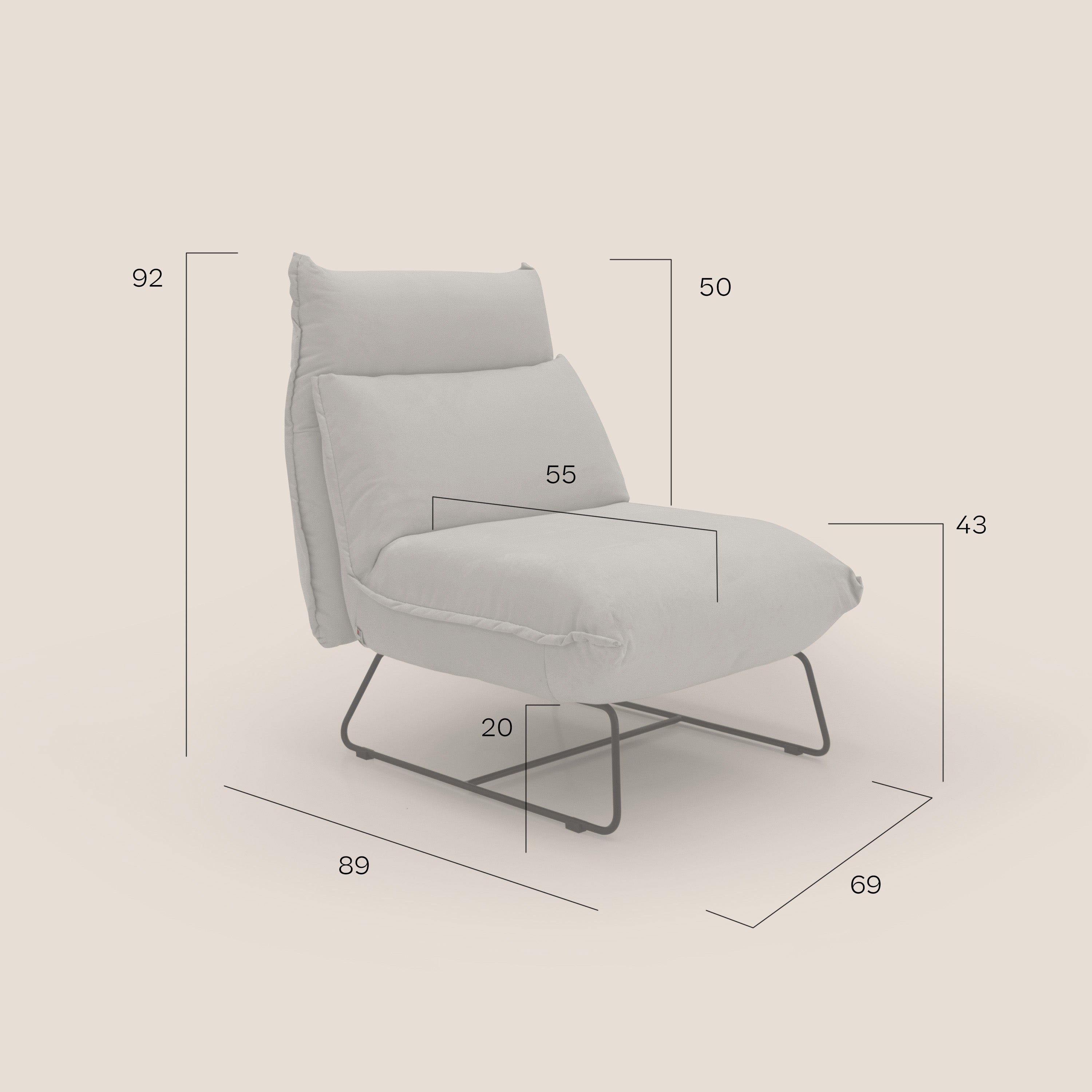 Tessa Poltroncina dal design moderno in morbida microfibra smacchiabile T11 nero - divani.store