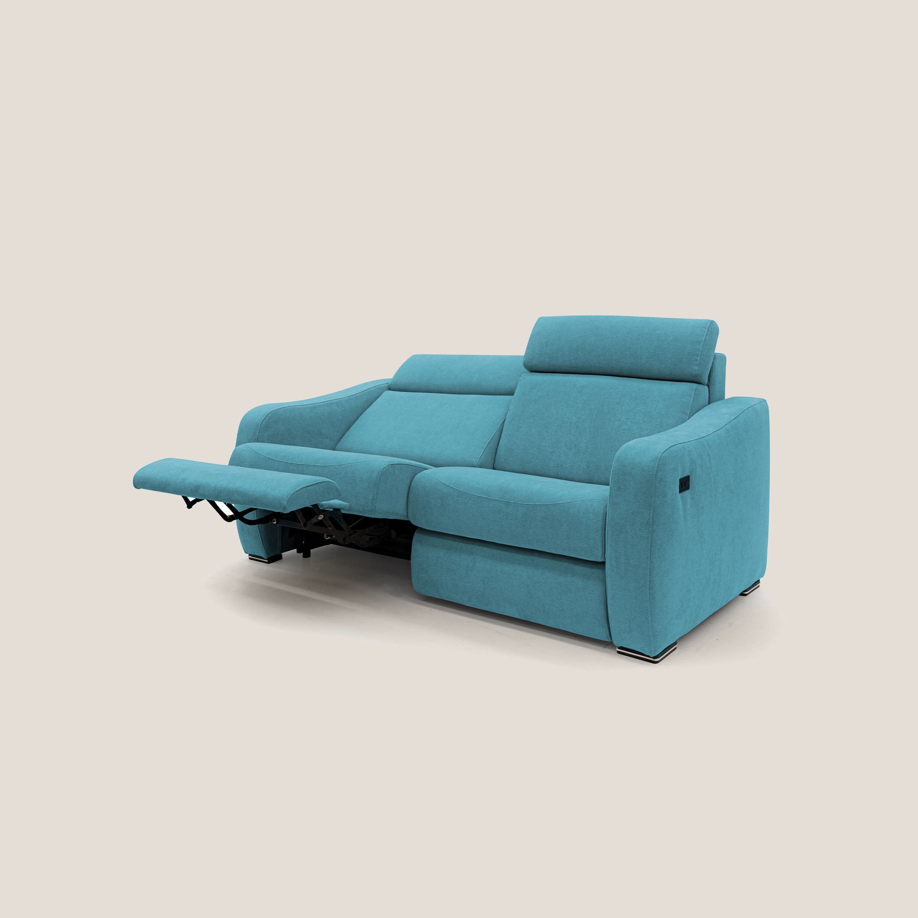 Gummy Divano con meccanismo relax elettrico azzurro - divani.store