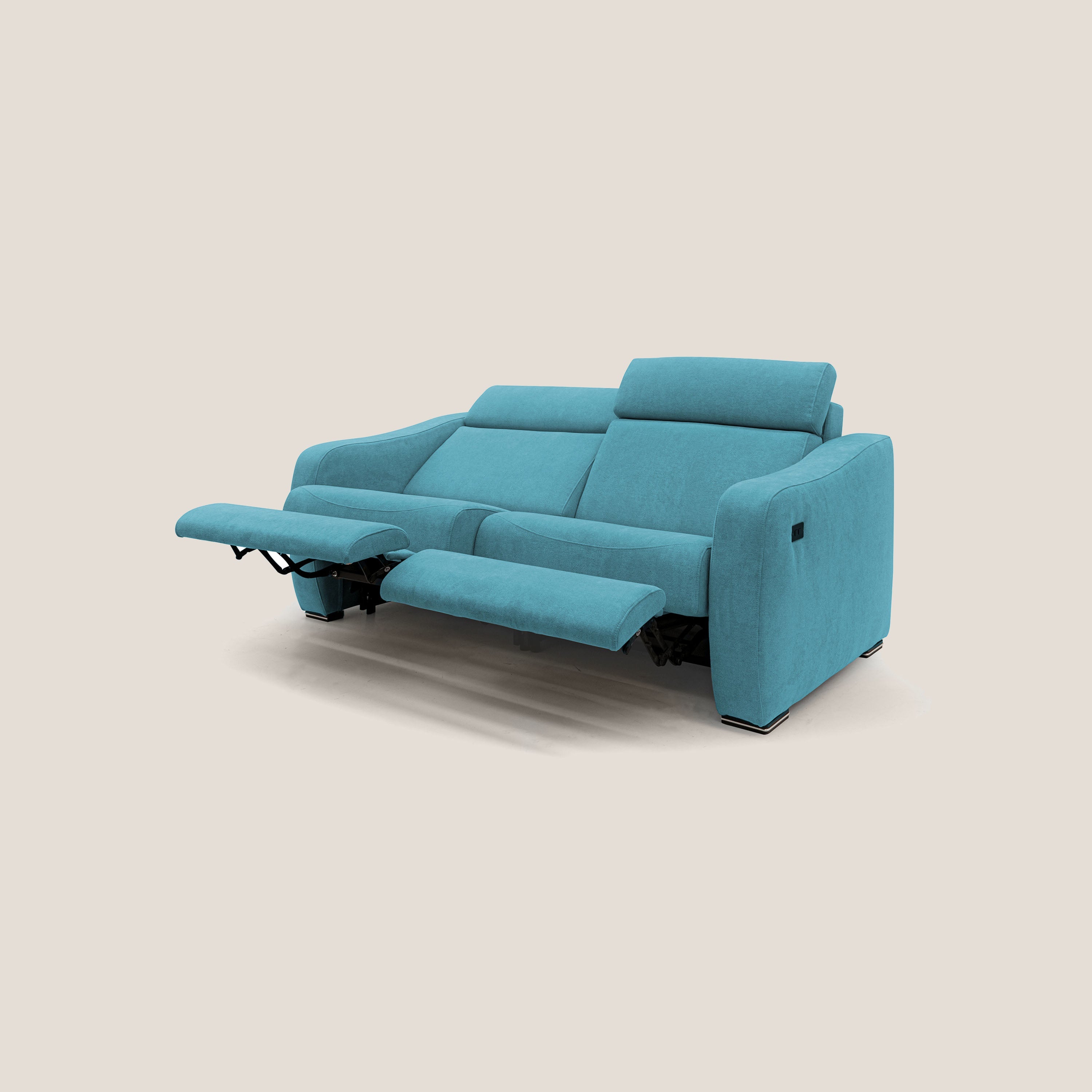 Gummy Divano con meccanismo relax elettrico azzurro - divani.store