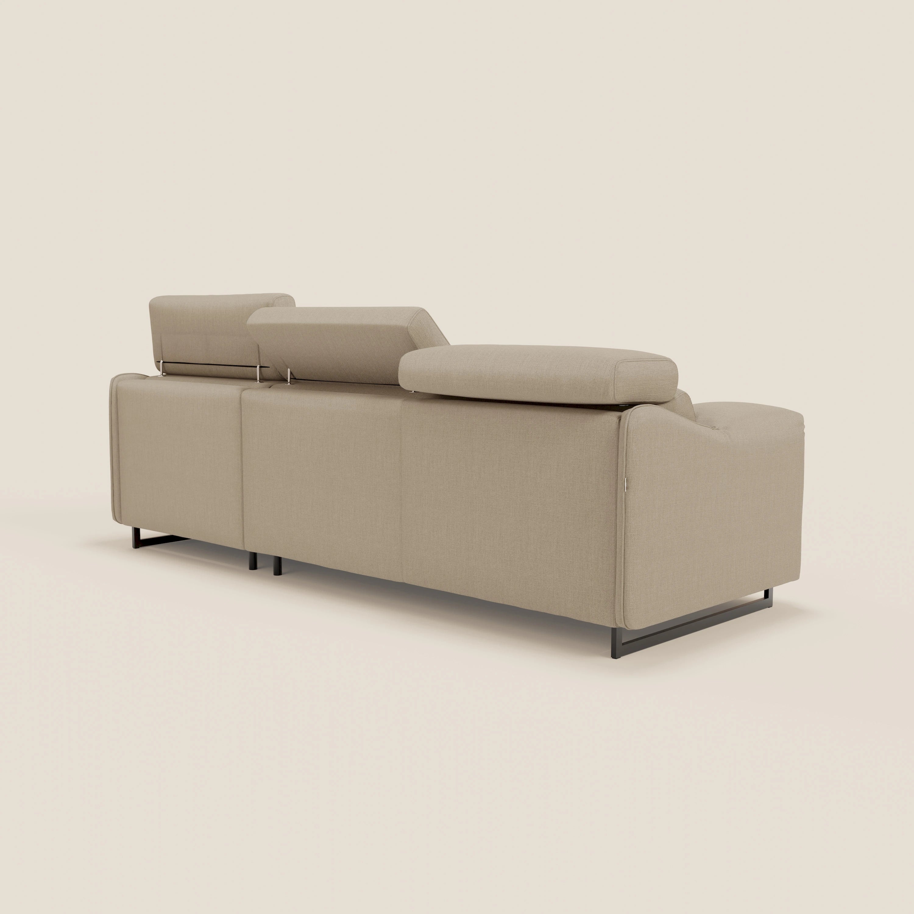 Violetta Divano Letto Angolare con Penisola contenitore, Poggiatesta e Materasso Alto H18 in tessuto impermeabile T13 - divani.store