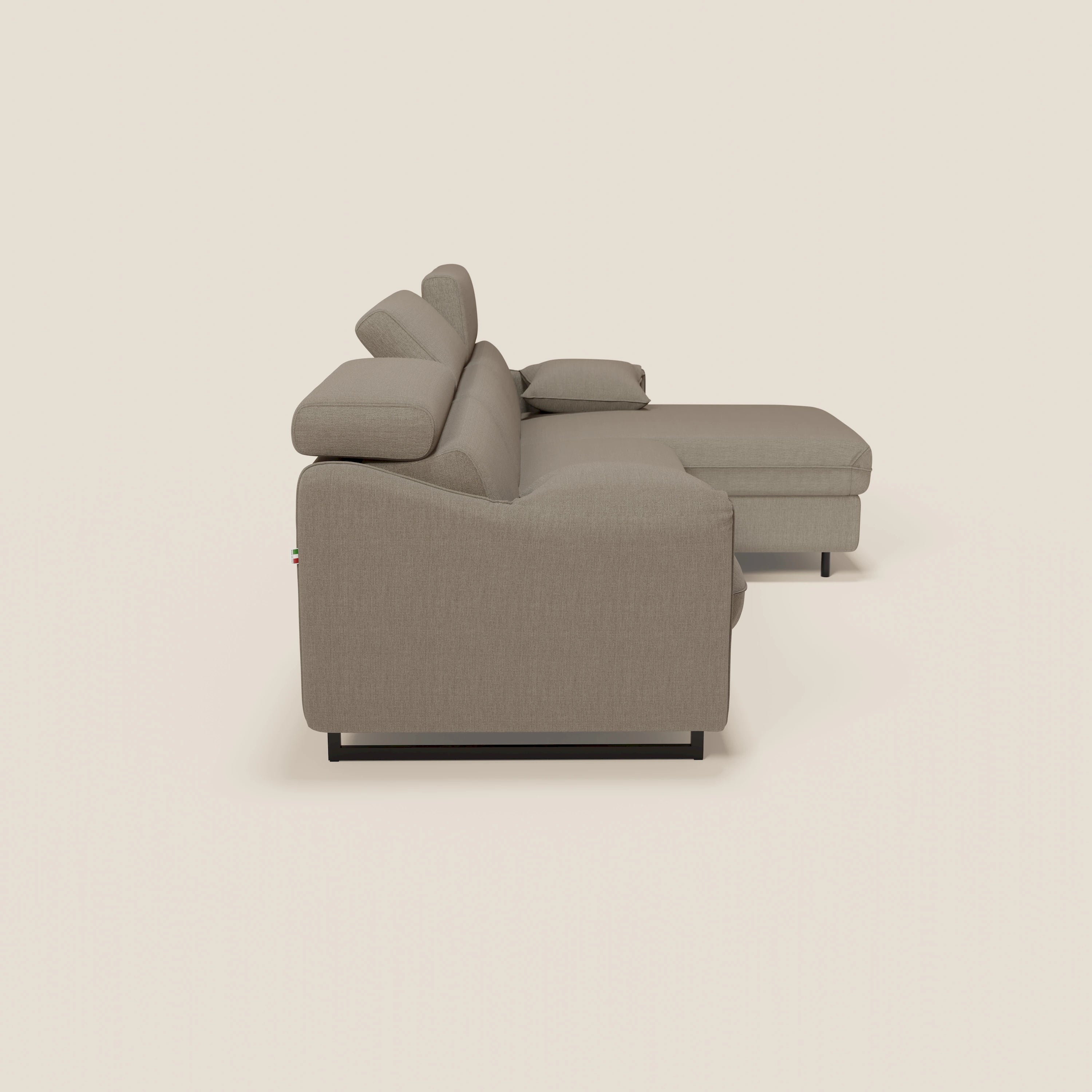 Violetta Divano Letto Angolare con Penisola contenitore, Poggiatesta e Materasso Alto H18 in tessuto impermeabile T13 - divani.store
