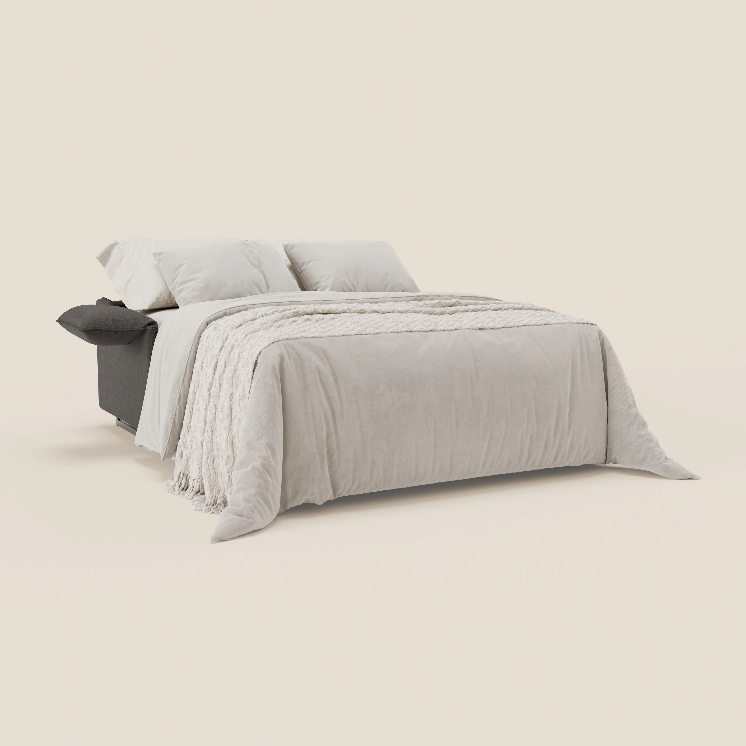 Violetta divano letto materasso H18 cm - poggiatesta reclinabili e braccioli mobili in tessuto impermeabile T13 - divani.store