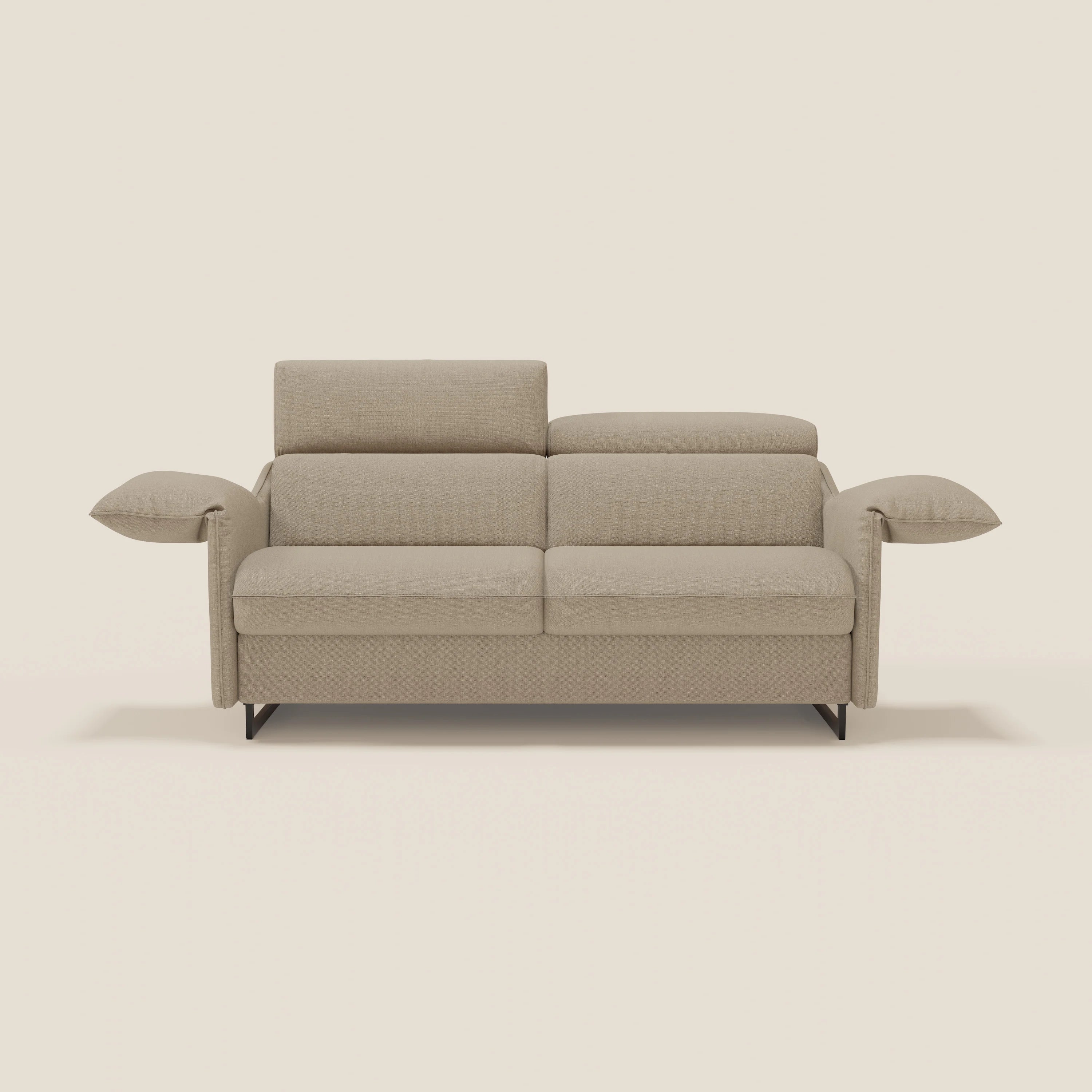 Violetta divano letto materasso H18 cm - poggiatesta reclinabili e braccioli mobili in tessuto impermeabile T13 - divani.store