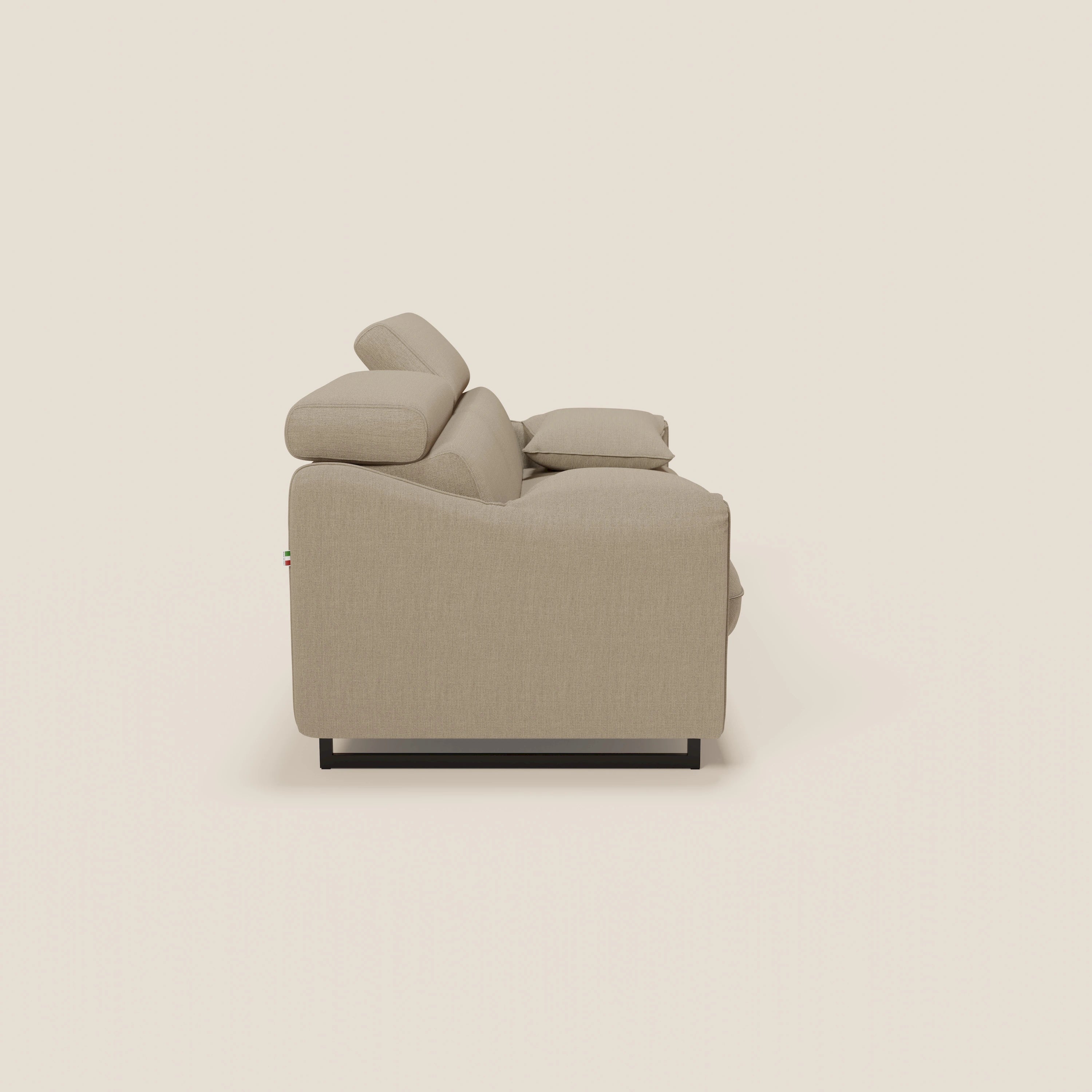 Violetta divano letto materasso H18 cm - poggiatesta reclinabili e braccioli mobili in tessuto impermeabile T13 - divani.store