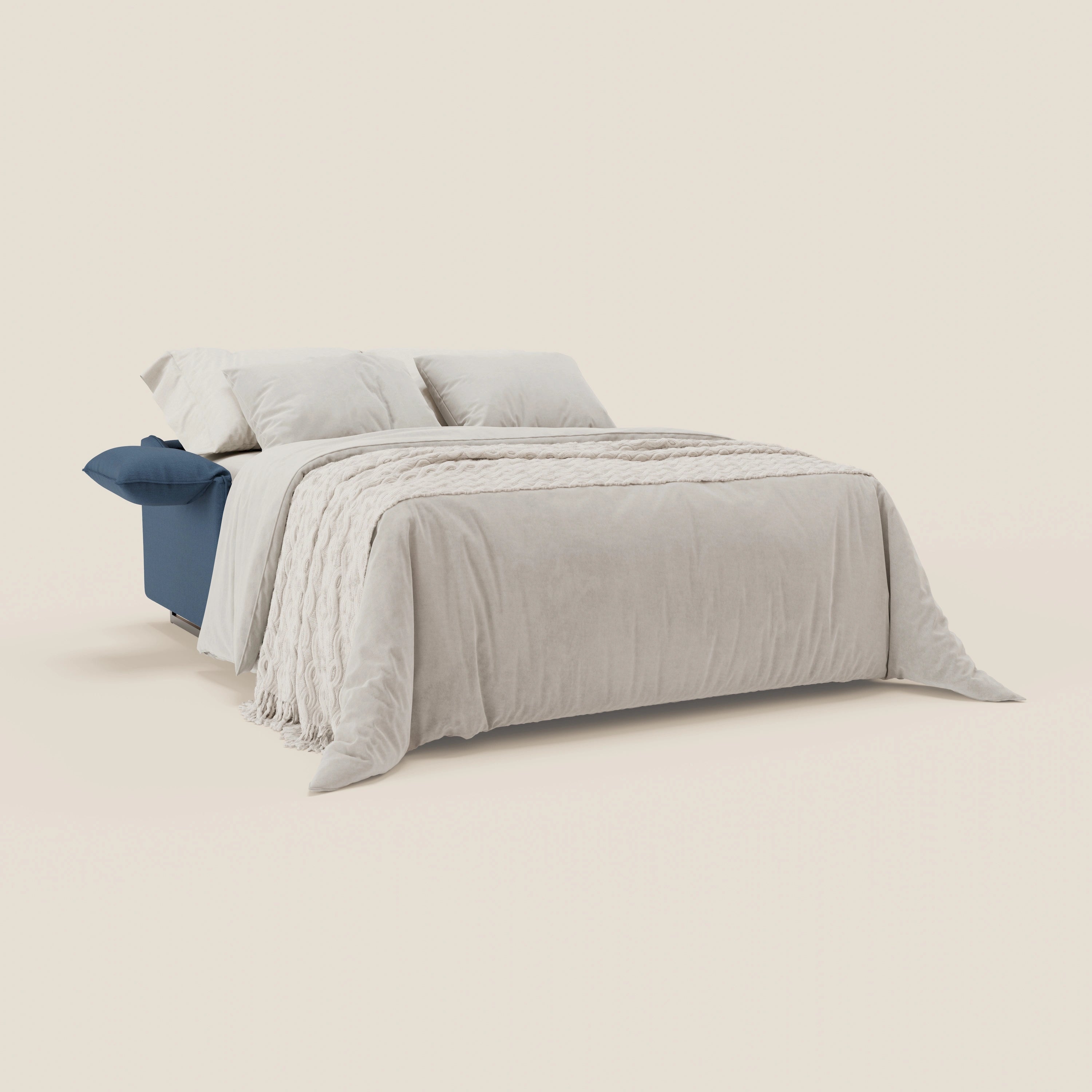Violetta divano letto materasso H18 cm - poggiatesta reclinabili e braccioli mobili in tessuto impermeabile T13 - divani.store