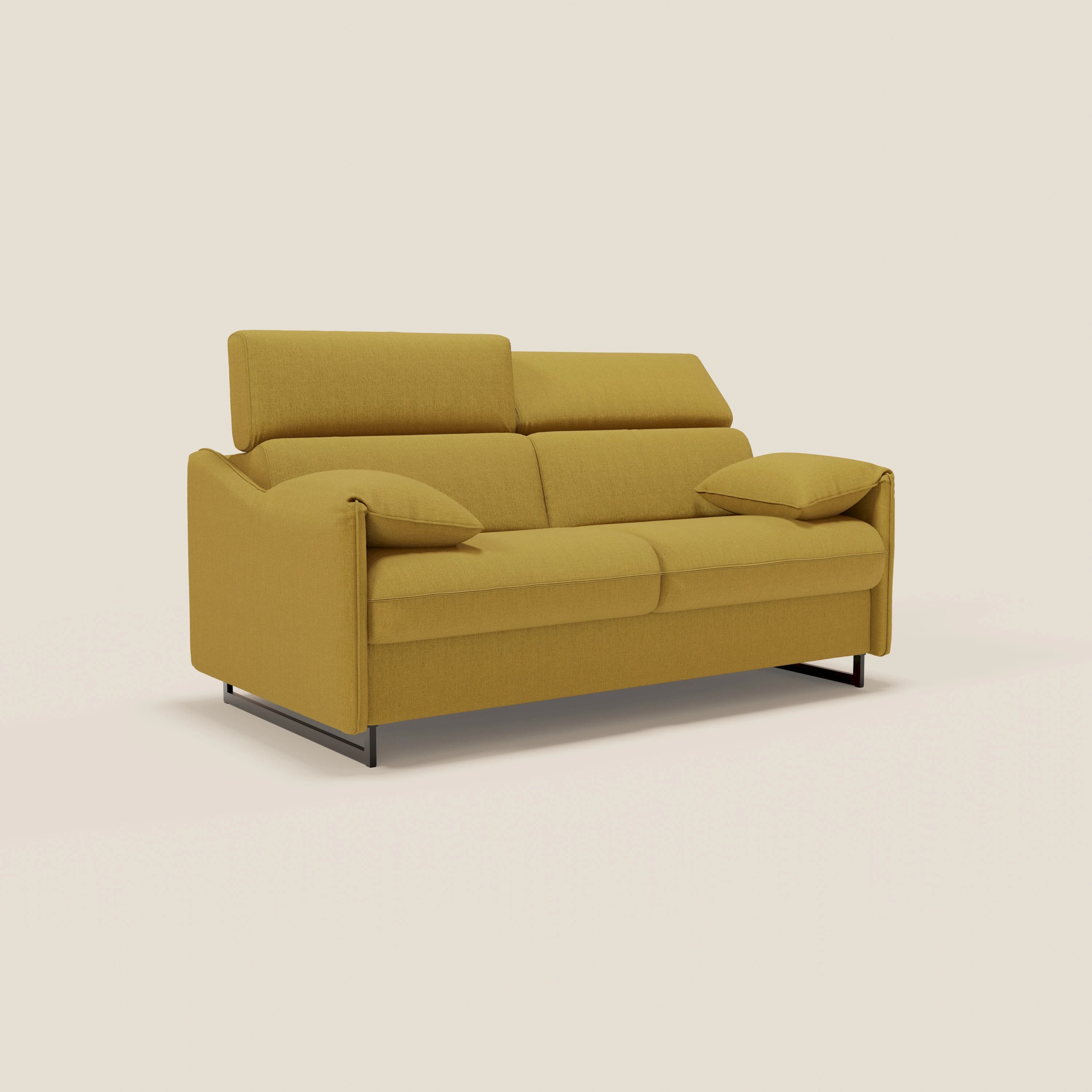 Violetta divano letto materasso H18 cm - poggiatesta reclinabili e braccioli mobili in tessuto impermeabile T13 - divani.store