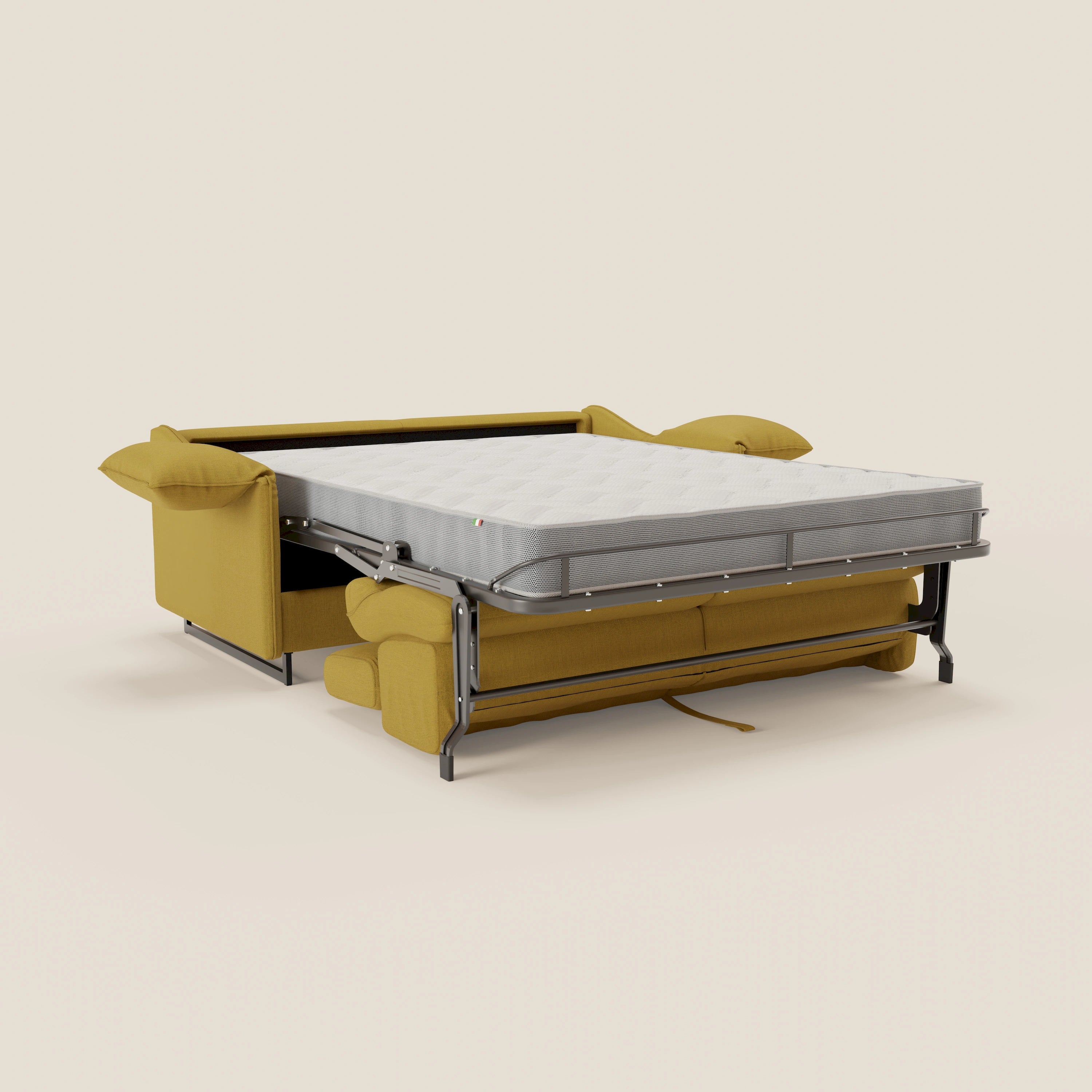 Violetta divano letto materasso H18 cm - poggiatesta reclinabili e braccioli mobili in tessuto impermeabile T13 - divani.store
