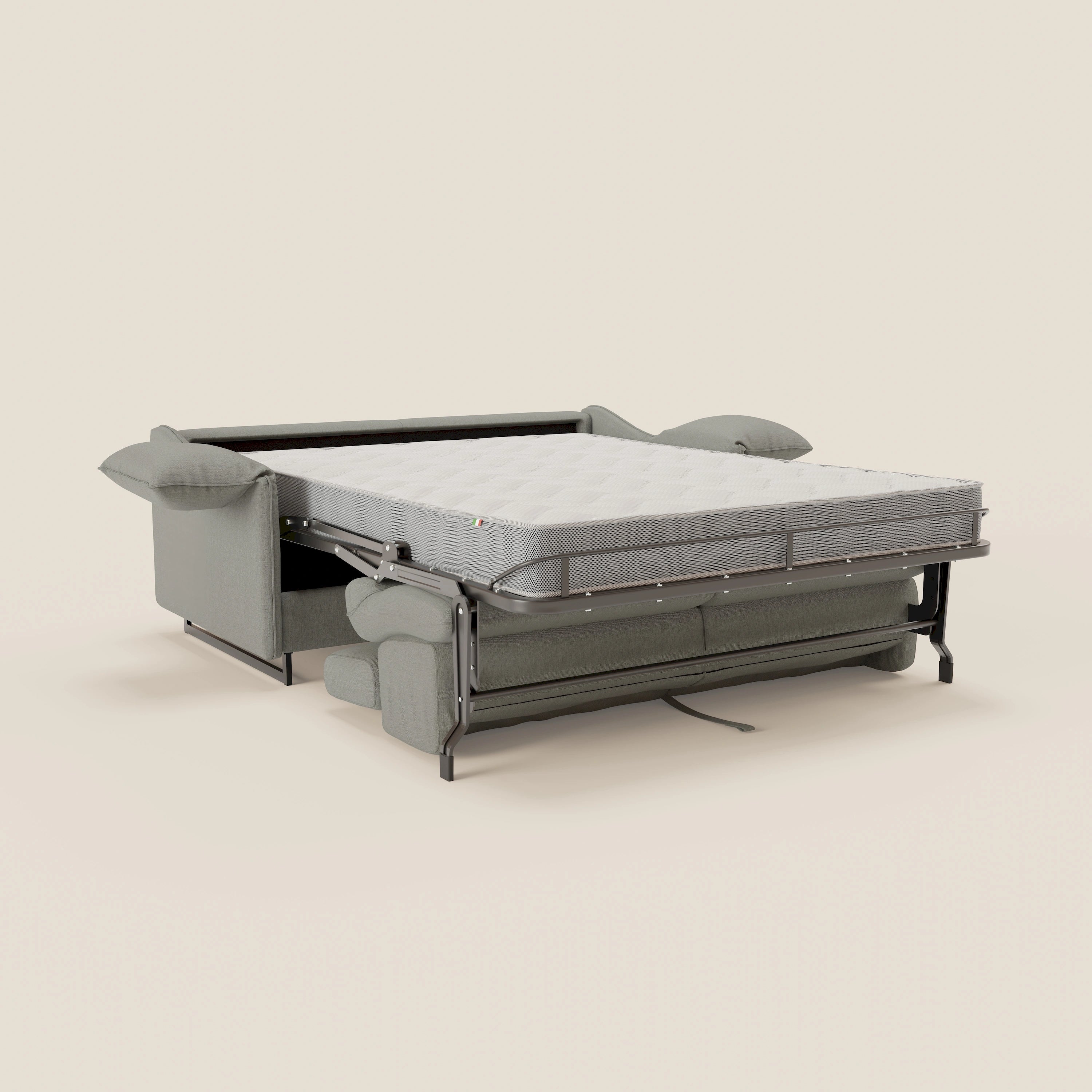 Violetta divano letto materasso H18 cm - poggiatesta reclinabili e braccioli mobili in tessuto impermeabile T13 - divani.store