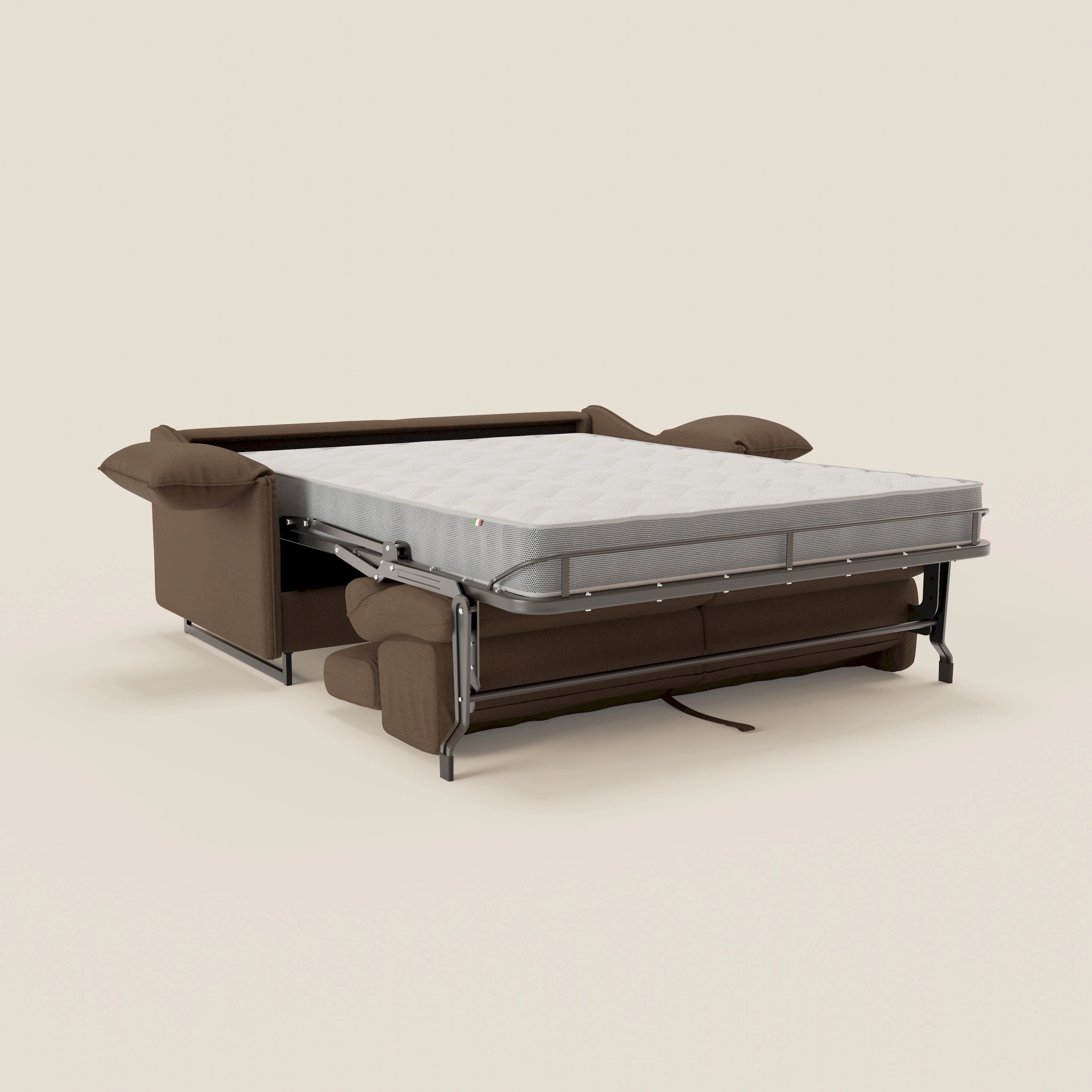 Violetta divano letto materasso H18 cm - poggiatesta reclinabili e braccioli mobili in tessuto impermeabile T13 - divani.store