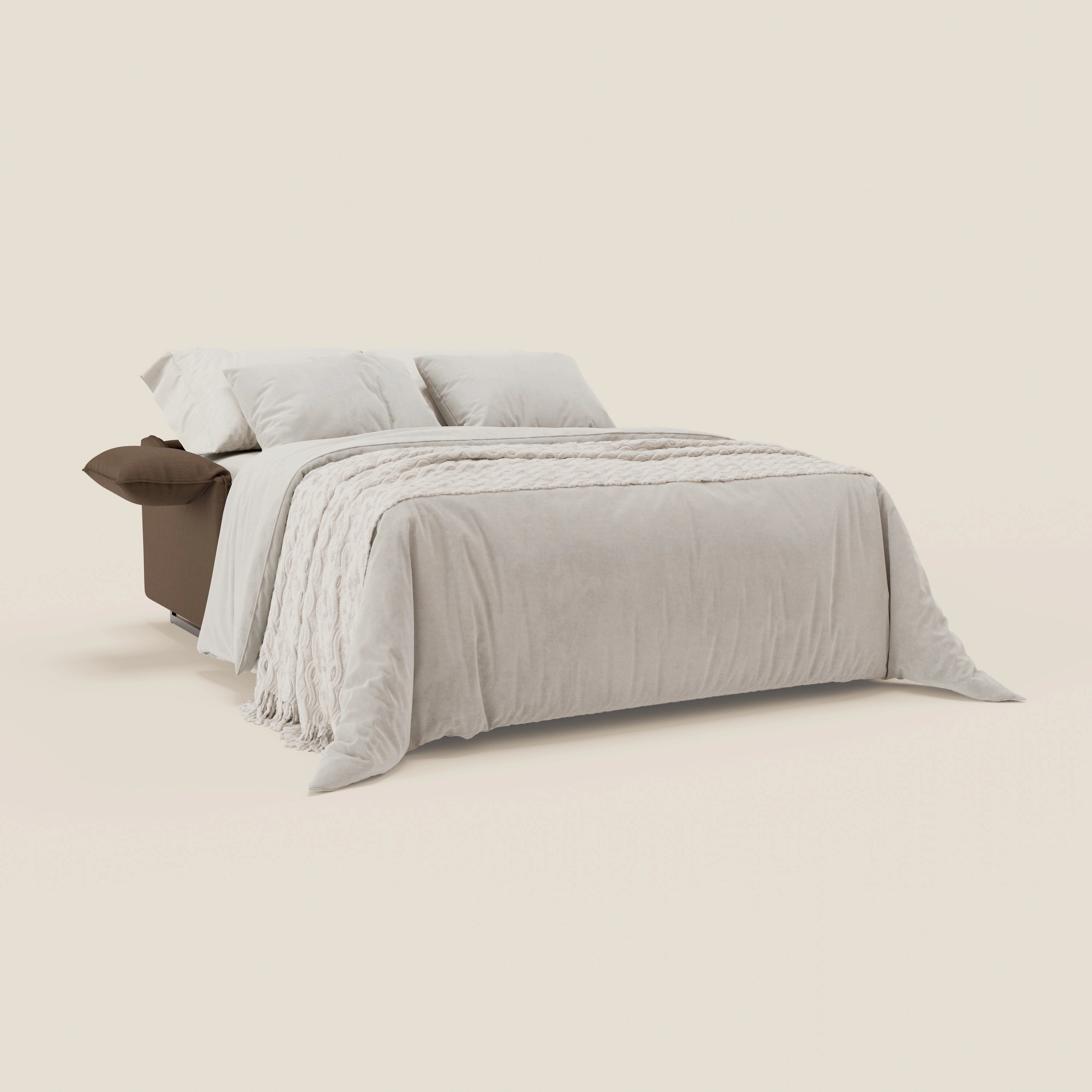 Violetta divano letto materasso H18 cm - poggiatesta reclinabili e braccioli mobili in tessuto impermeabile T13 - divani.store