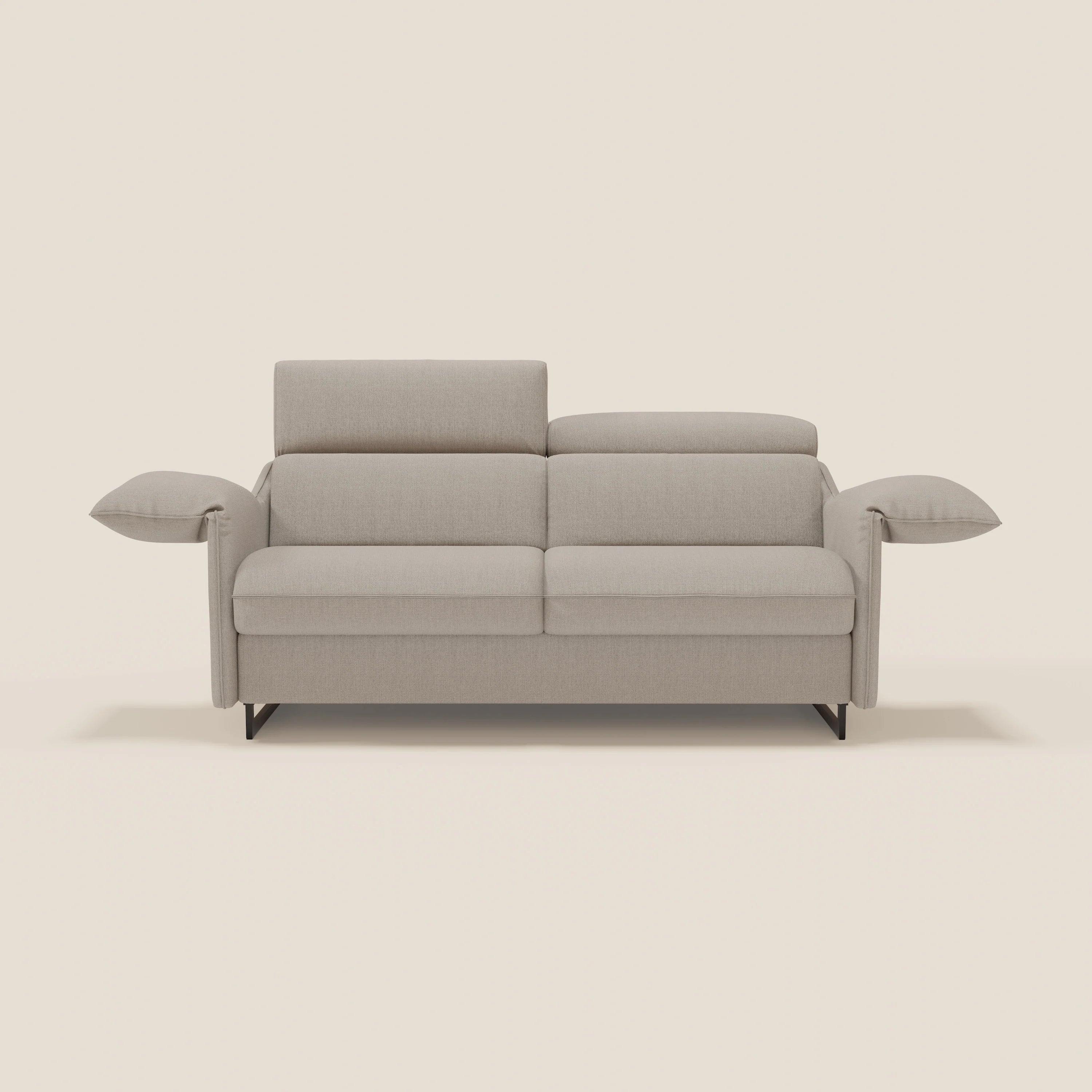 Violetta divano letto materasso H18 cm - poggiatesta reclinabili e braccioli mobili in tessuto impermeabile T13 - divani.store