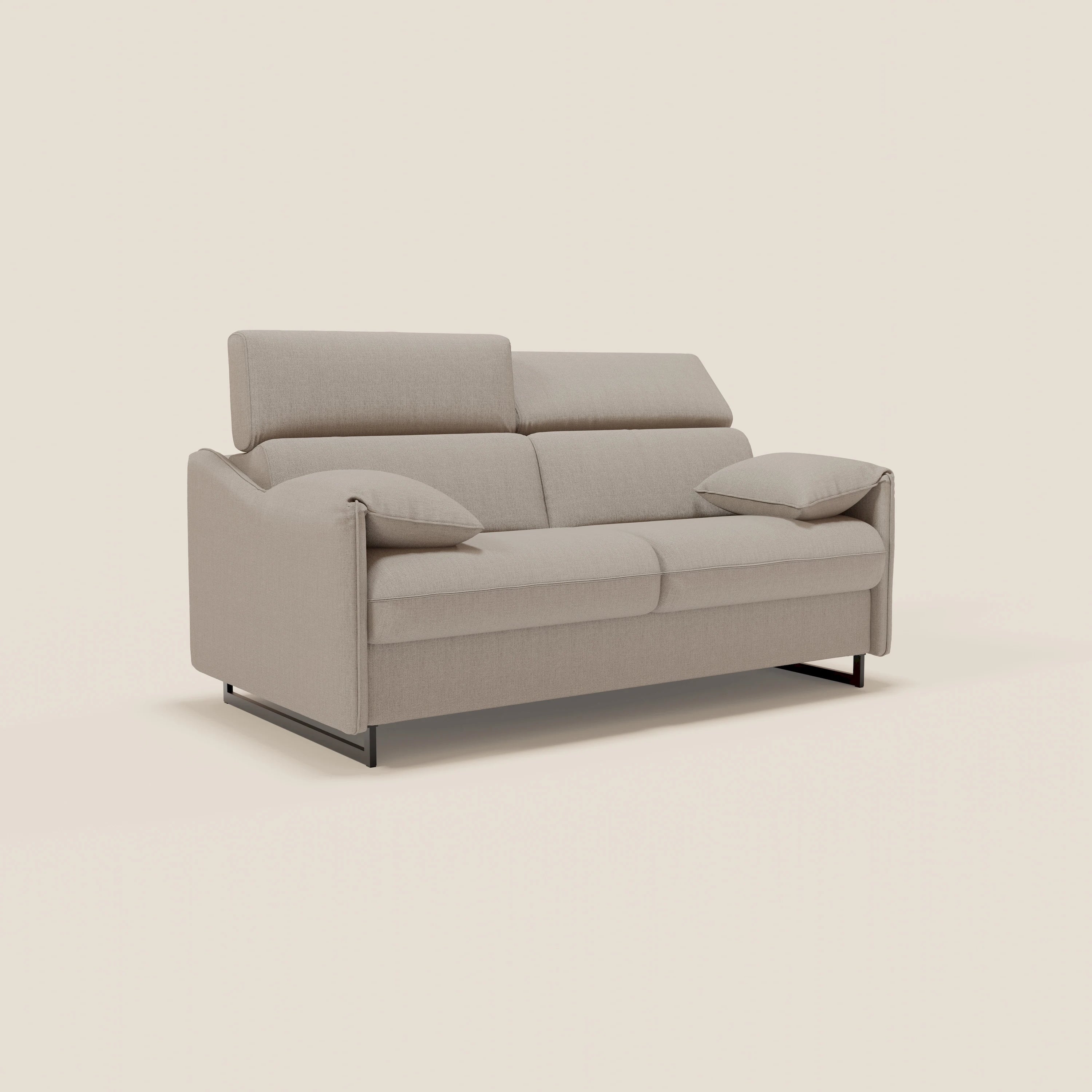 Violetta divano letto materasso H18 cm - poggiatesta reclinabili e braccioli mobili in tessuto impermeabile T13 - divani.store