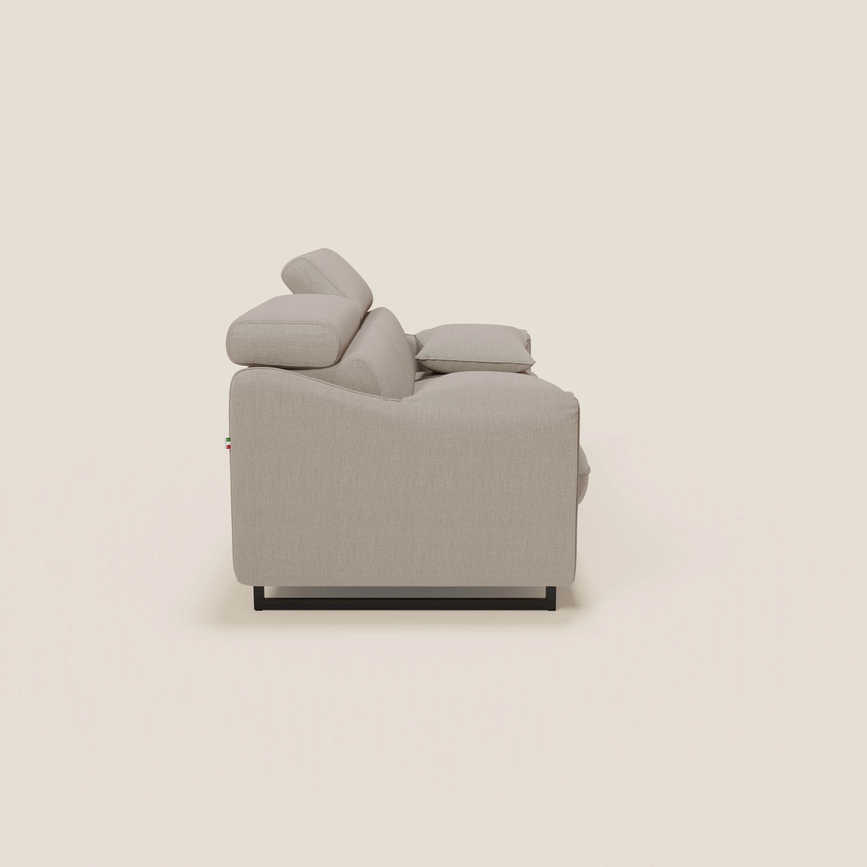 Violetta divano letto materasso H18 cm - poggiatesta reclinabili e braccioli mobili in tessuto impermeabile T13 - divani.store