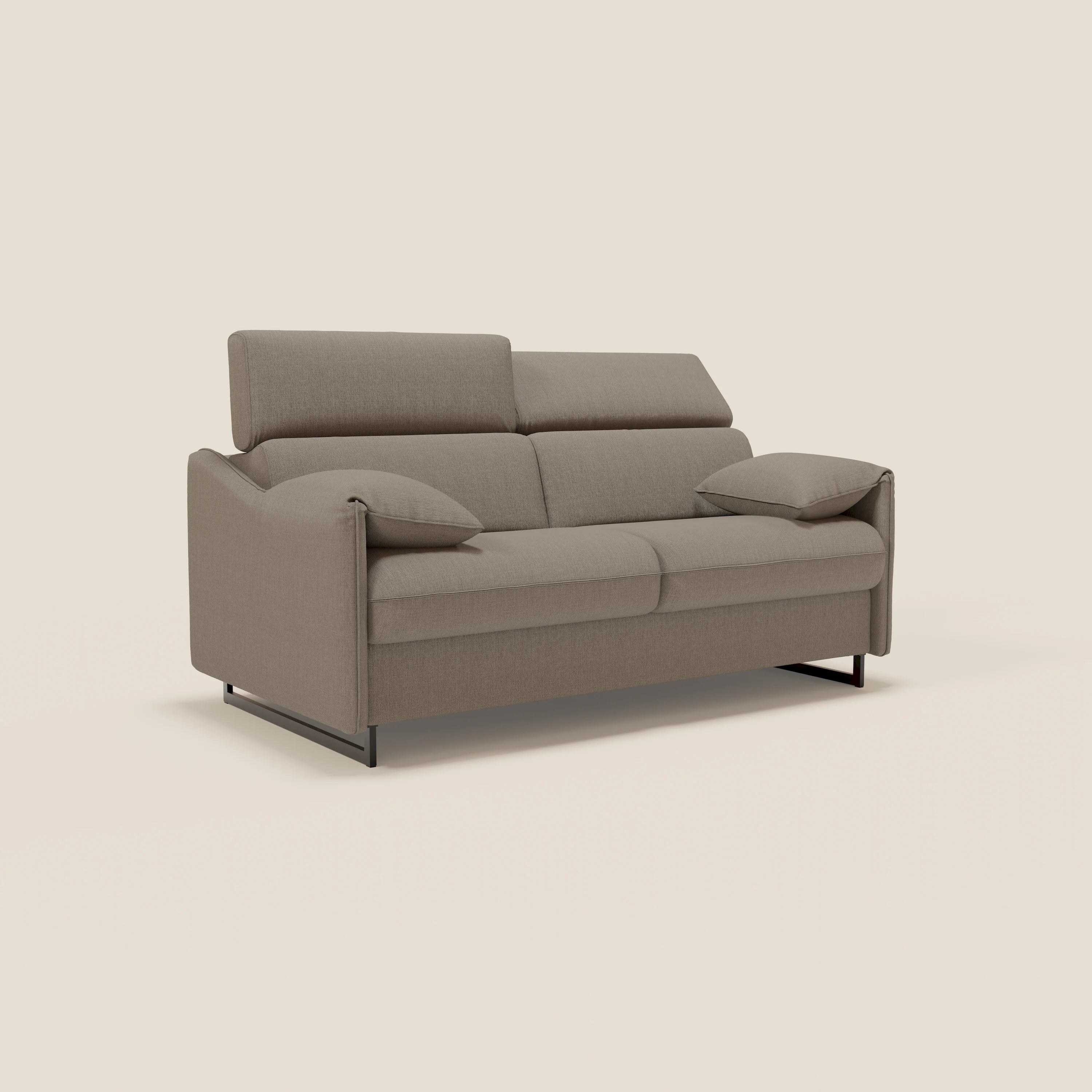 Violetta divano letto materasso H18 cm - poggiatesta reclinabili e braccioli mobili in tessuto impermeabile T13 - divani.store