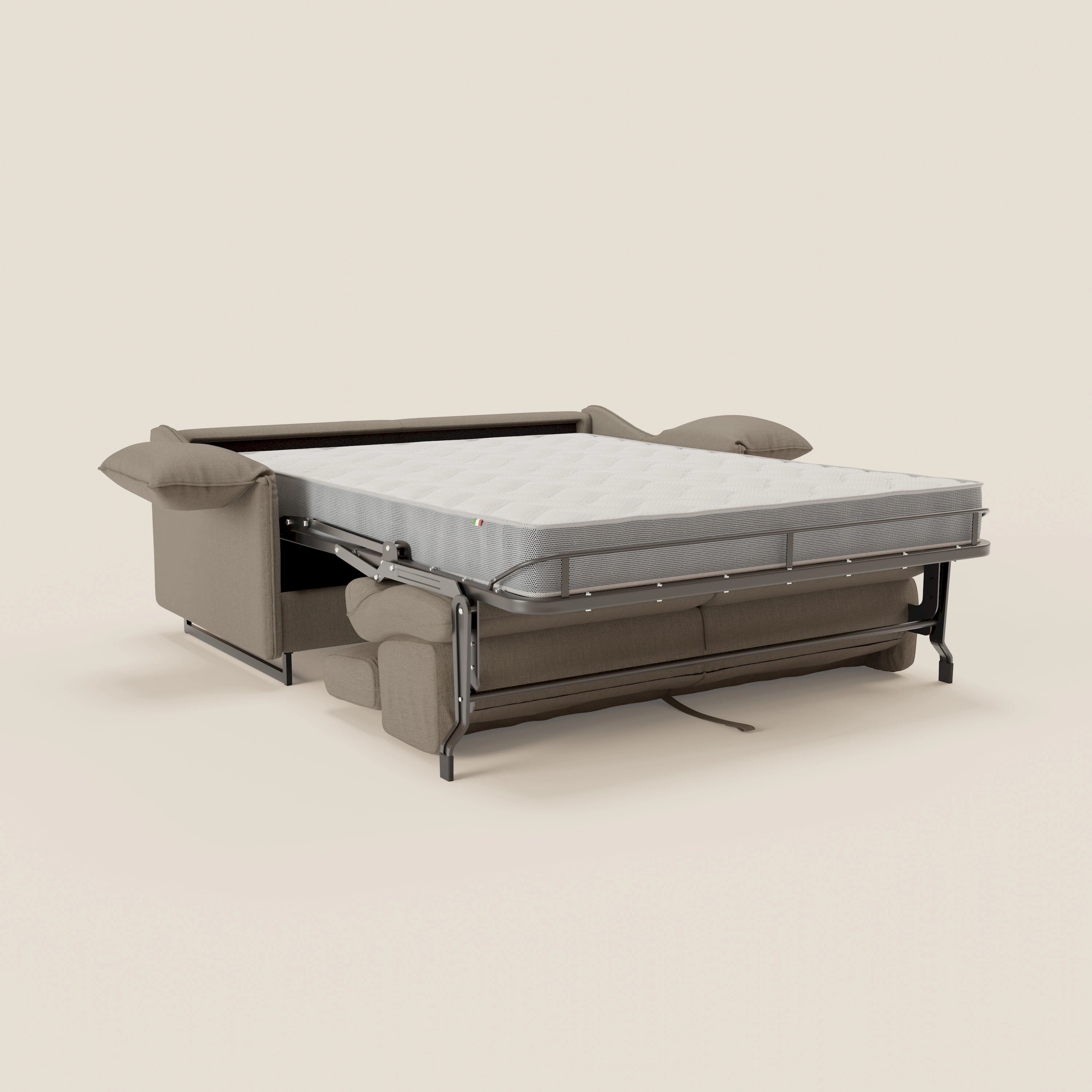 Violetta divano letto materasso H18 cm - poggiatesta reclinabili e braccioli mobili in tessuto impermeabile T13 - divani.store