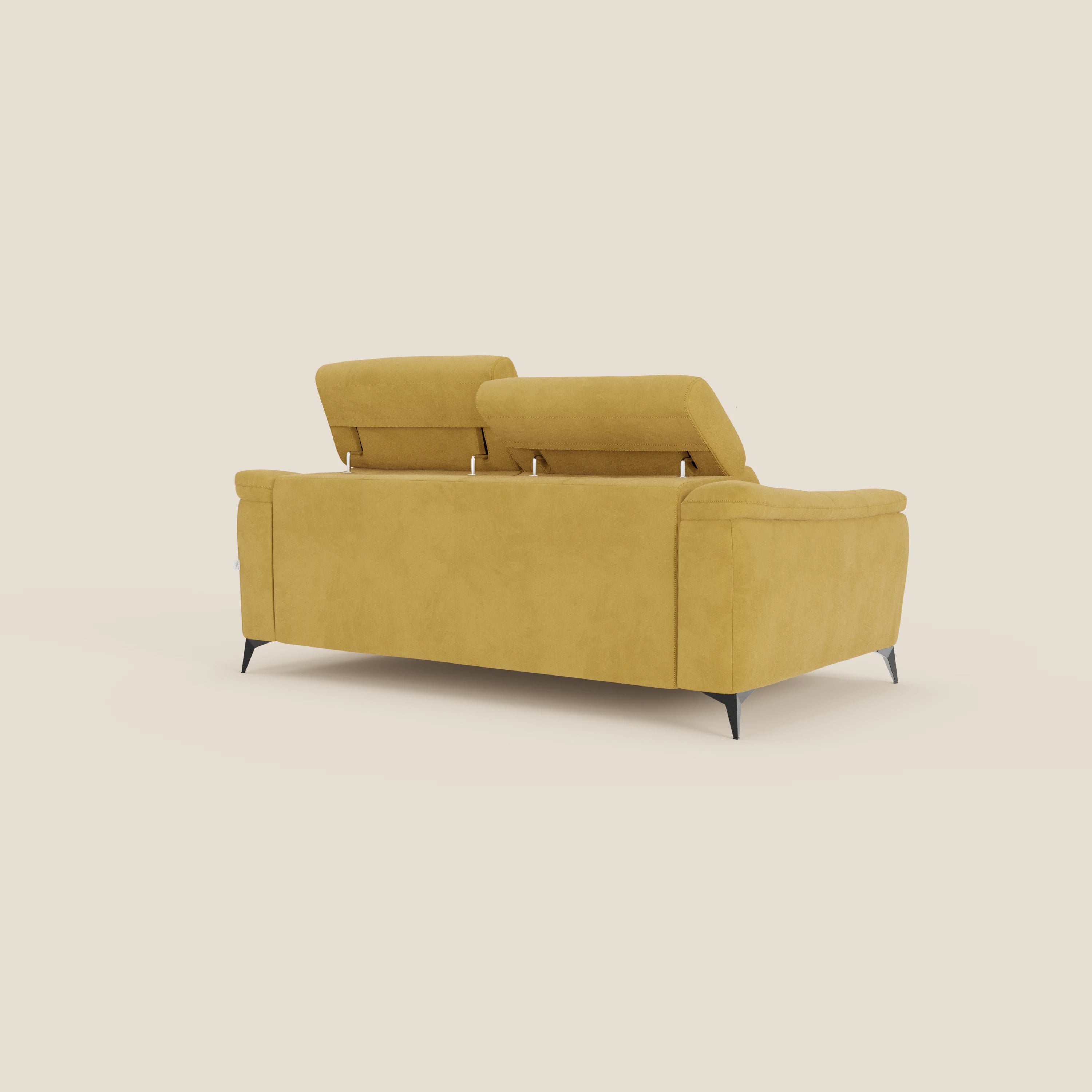 Arcos Canapé 3 places - pieds hauts et têtières inclinables en microfibre imperméable T11 jaune