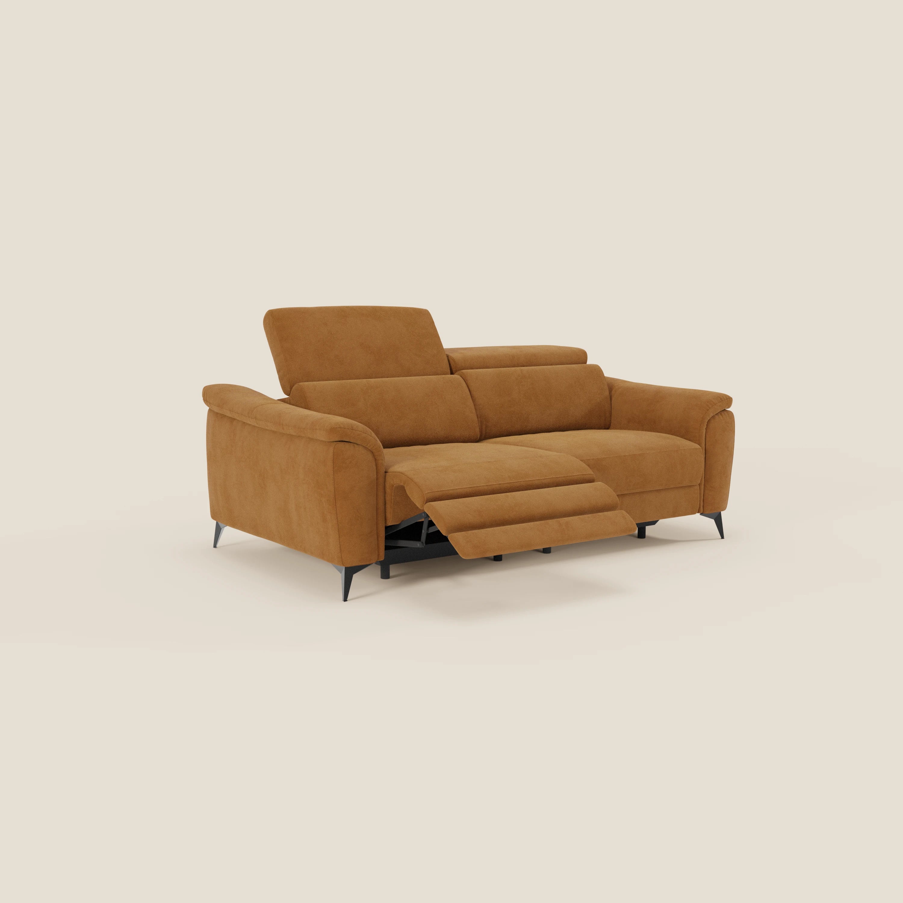 Arcos Canapé 3 places - pieds hauts et têtières inclinables en microfibre imperméable T11 cuir