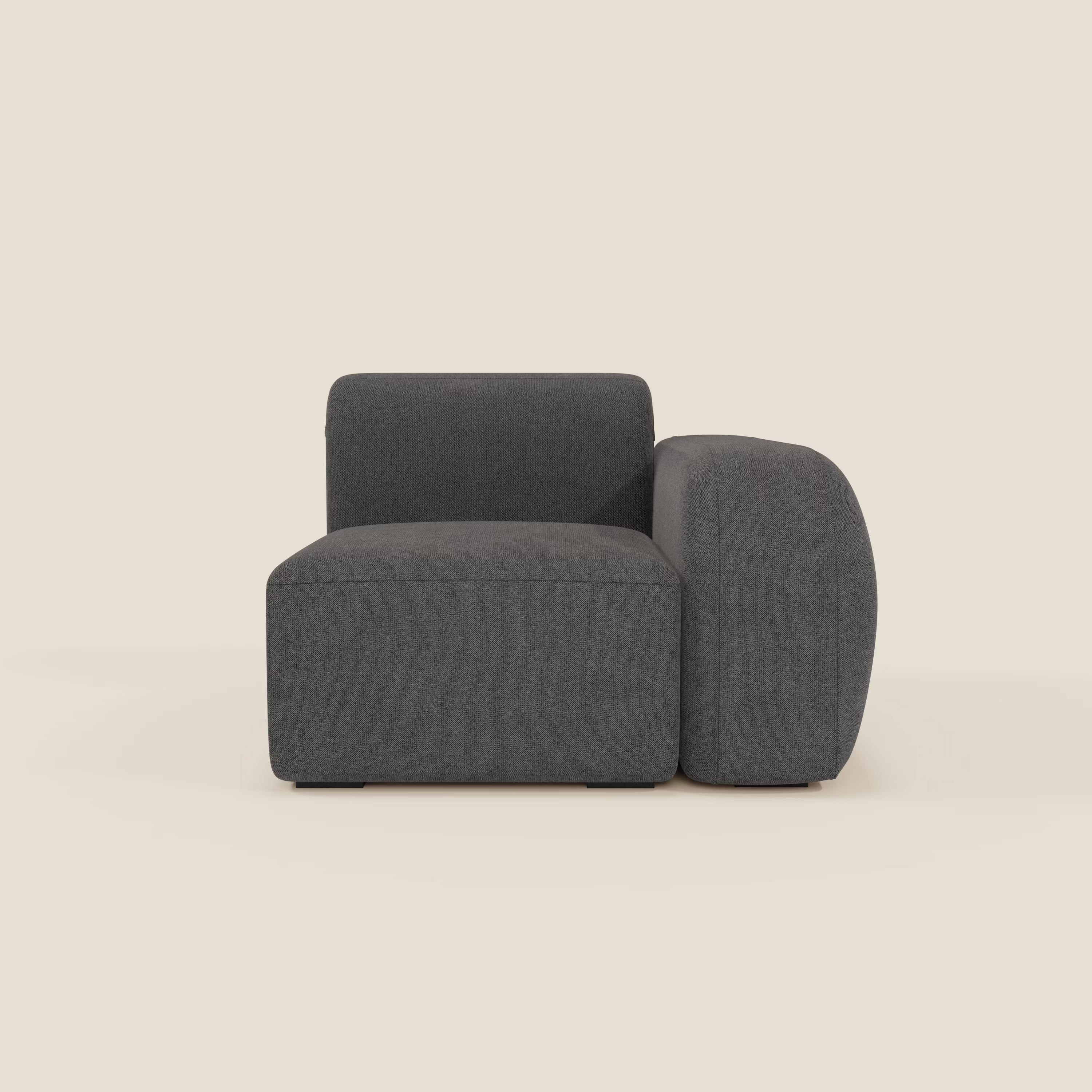 BonBon modulo terminale 105 cm sinistro o destro - tessuto smacchiabile T23 antracite