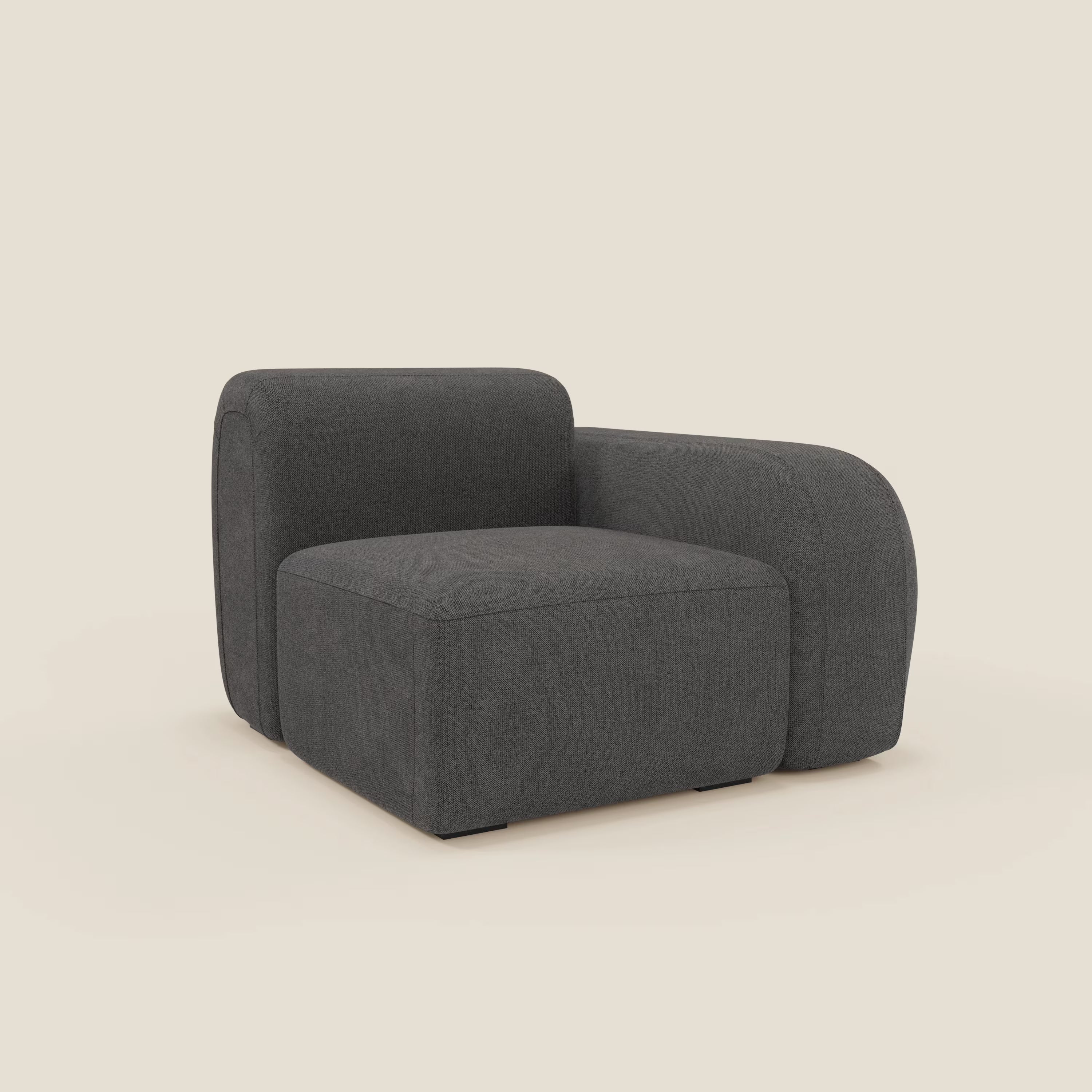 BonBon modulo terminale 105 cm sinistro o destro - tessuto smacchiabile T23 antracite