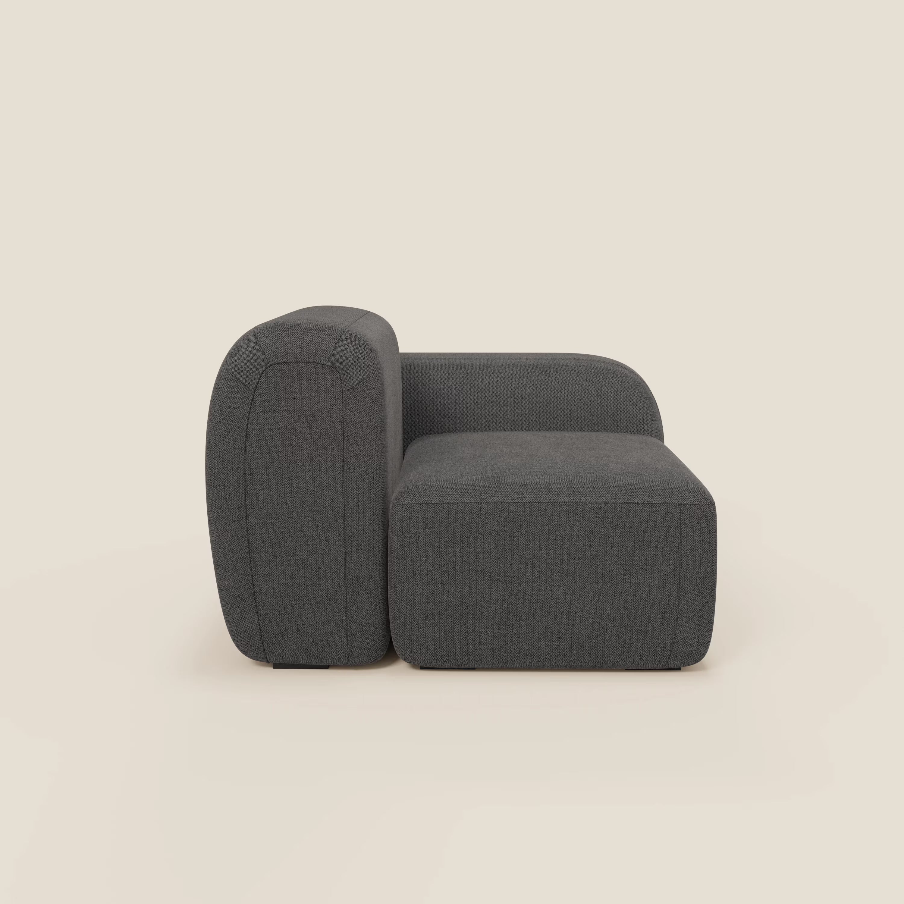 BonBon modulo terminale 105 cm sinistro o destro - tessuto smacchiabile T23 antracite