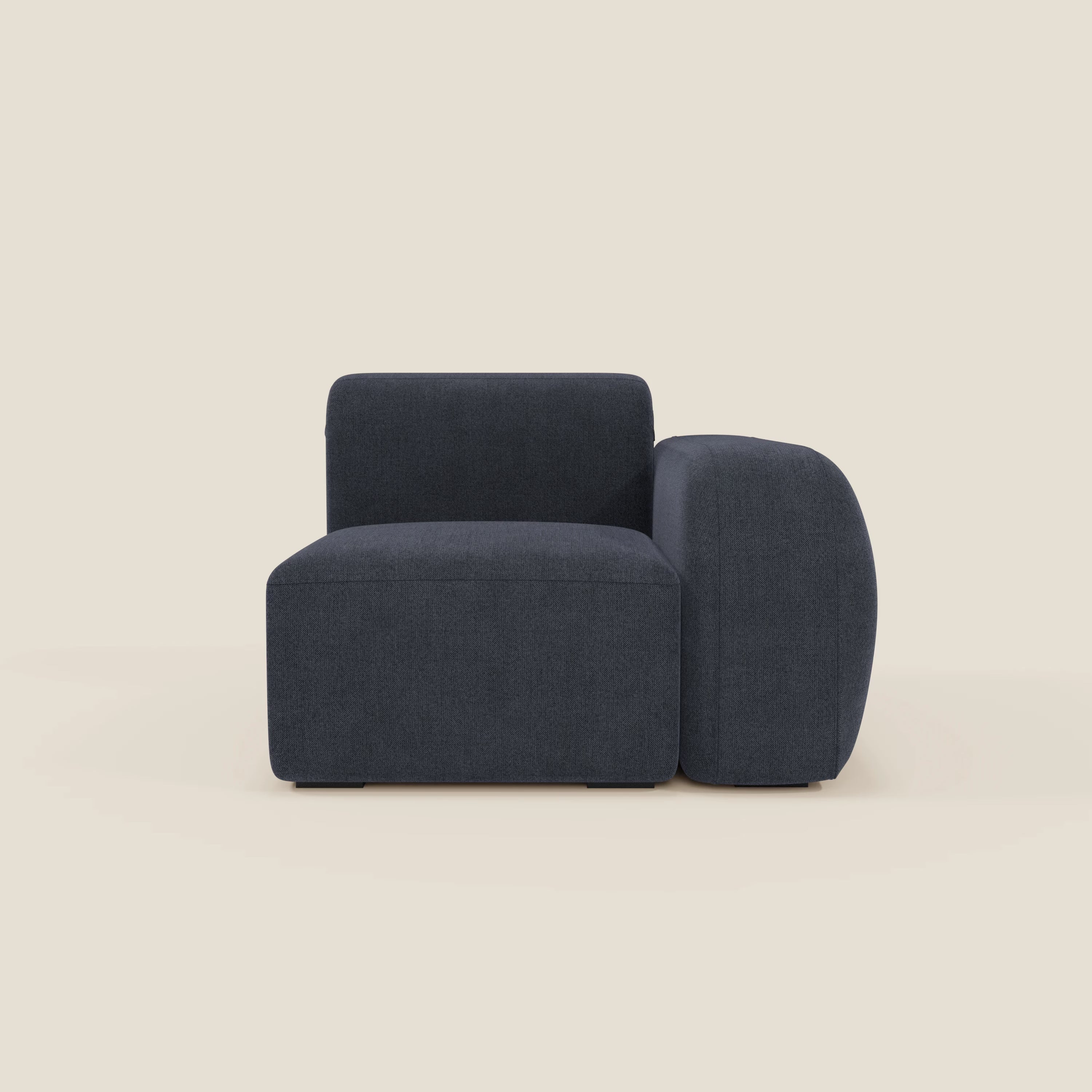 BonBon modulo terminale 105 cm sinistro o destro - tessuto smacchiabile T23 blu ardesia