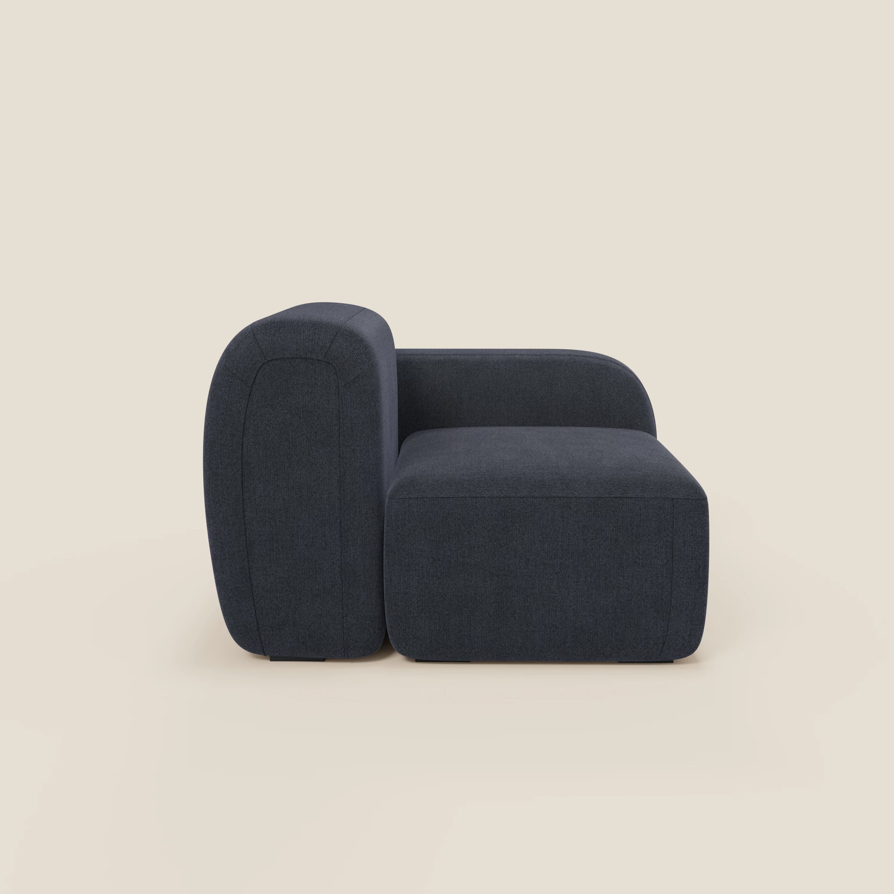 BonBon modulo terminale 105 cm sinistro o destro - tessuto smacchiabile T23 blu ardesia