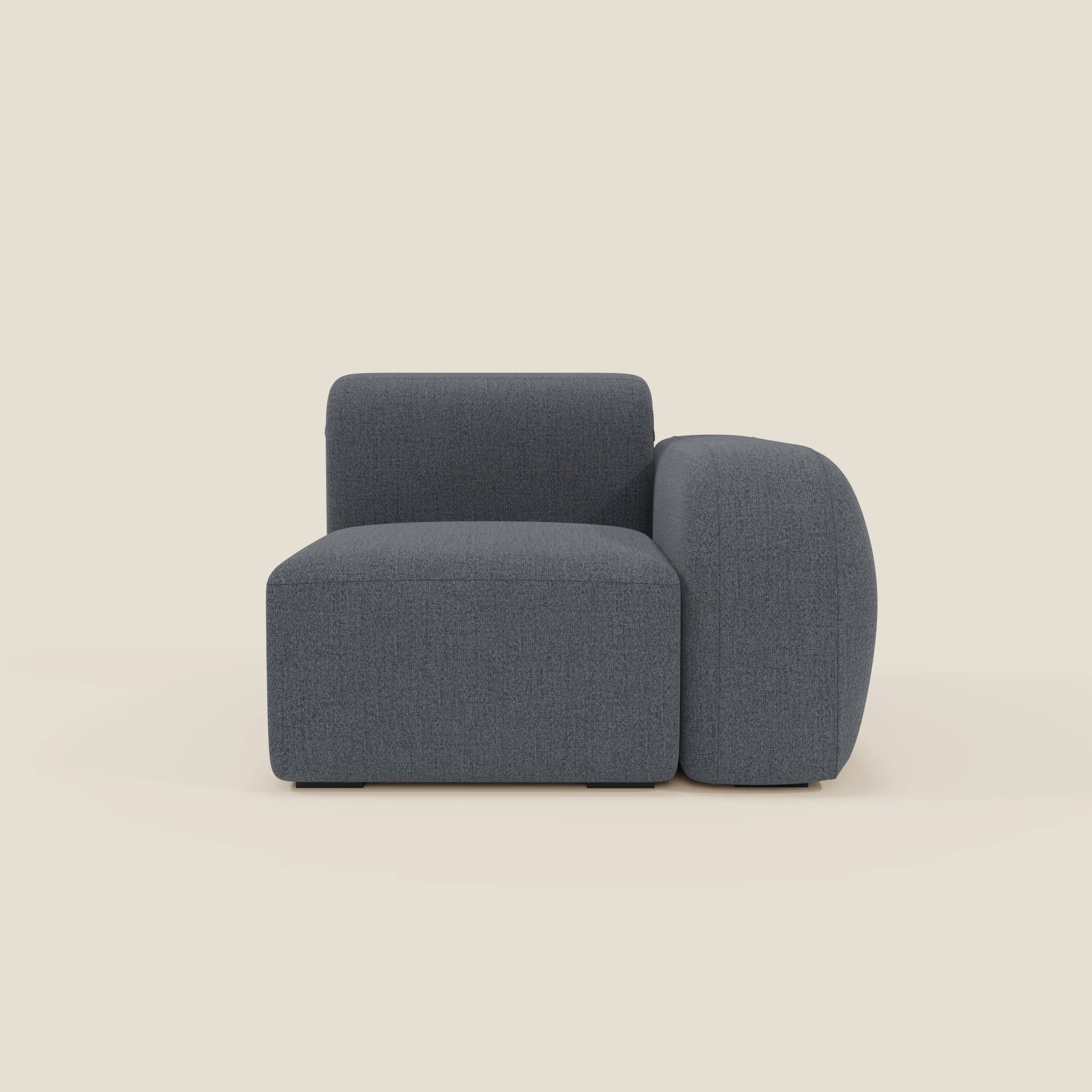 BonBon modulo terminale 105 cm sinistro o destro - tessuto smacchiabile T23 blu grafite