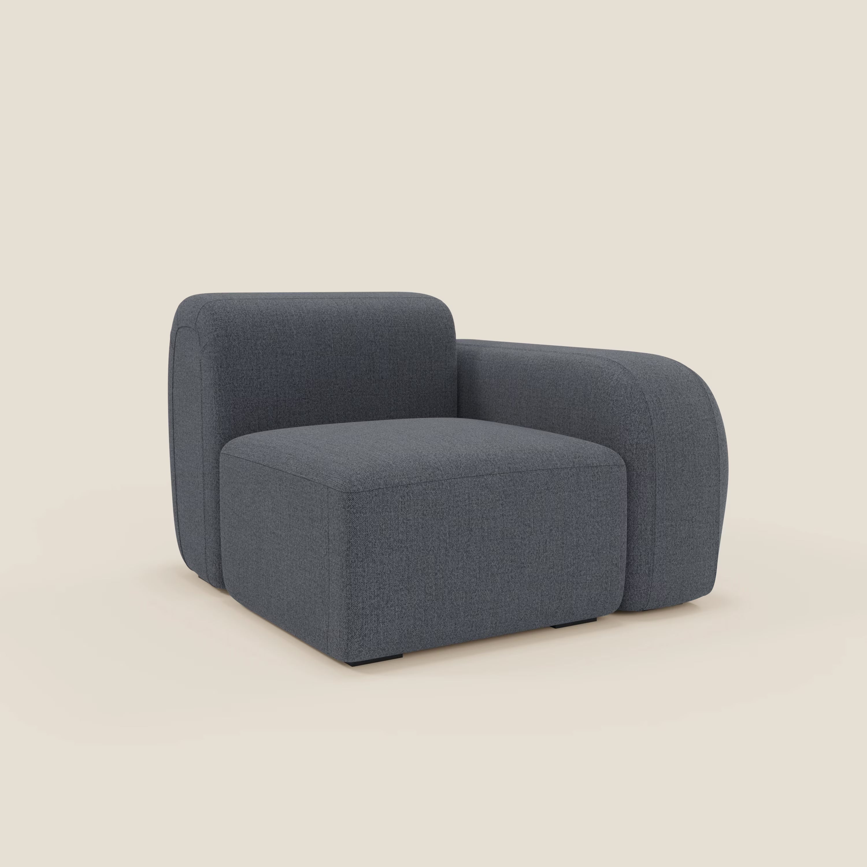 BonBon modulo terminale 105 cm sinistro o destro - tessuto smacchiabile T23 blu grafite