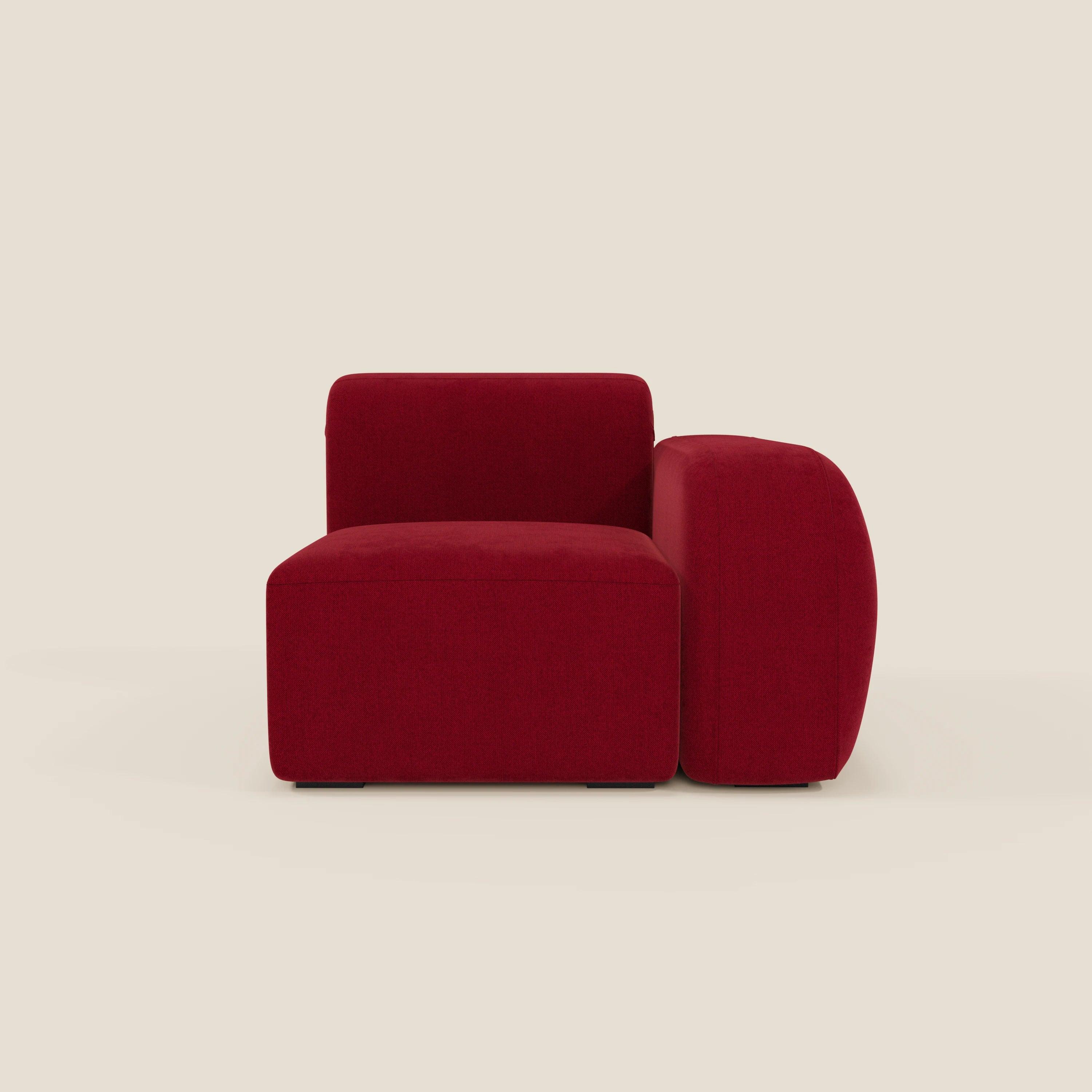 BonBon modulo terminale 105 cm sinistro o destro - tessuto smacchiabile T23 bordeaux