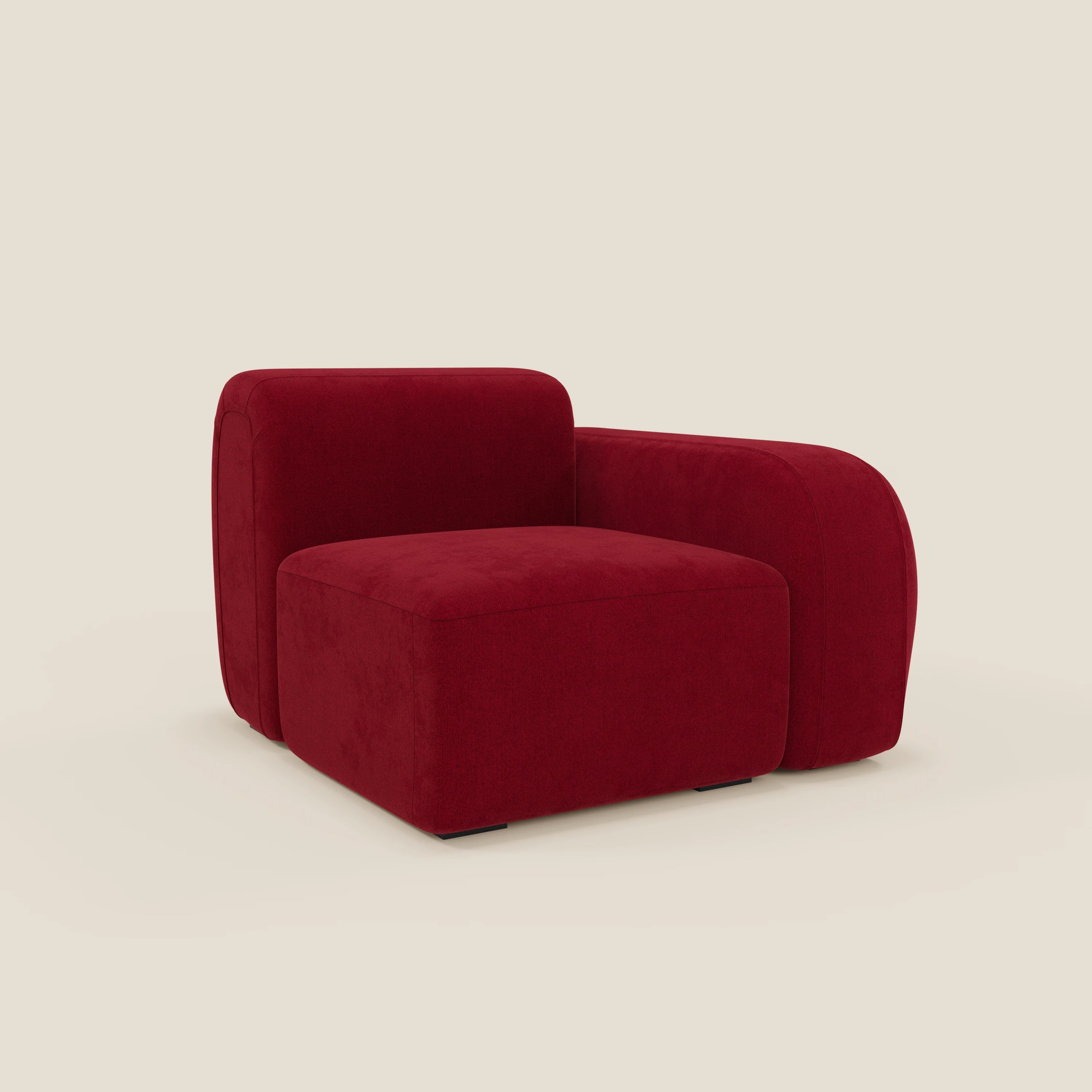BonBon modulo terminale 105 cm sinistro o destro - tessuto smacchiabile T23 bordeaux