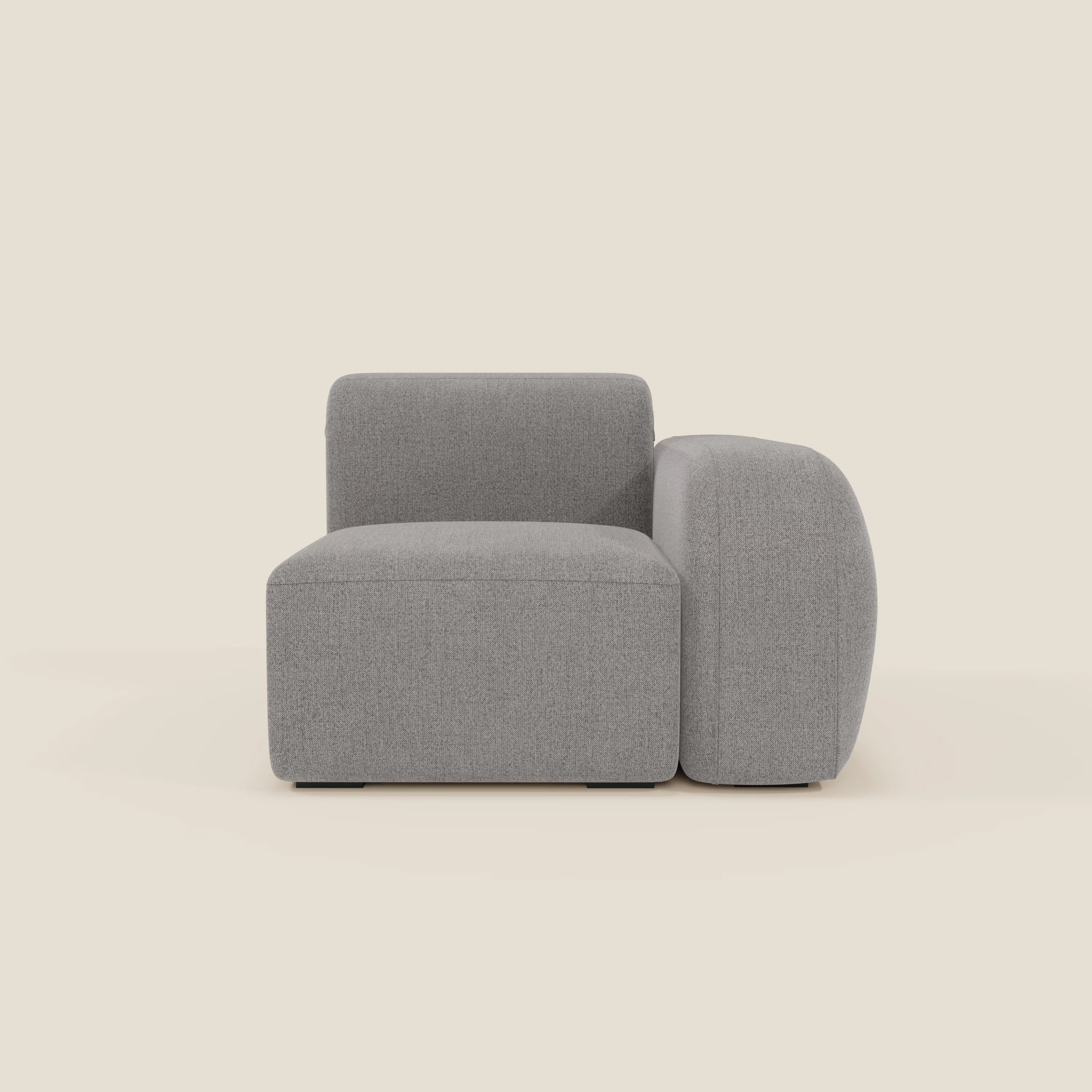 BonBon modulo terminale 105 cm sinistro o destro - tessuto smacchiabile T23 grigio