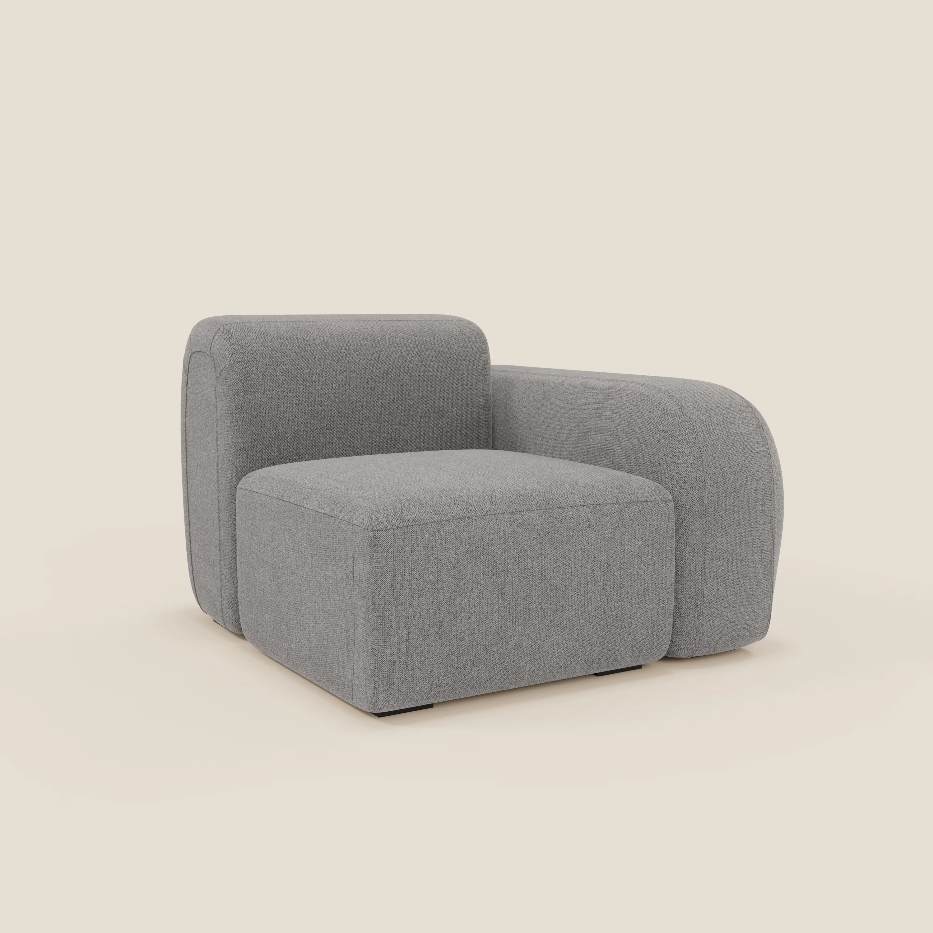 BonBon modulo terminale 105 cm sinistro o destro - tessuto smacchiabile T23 grigio