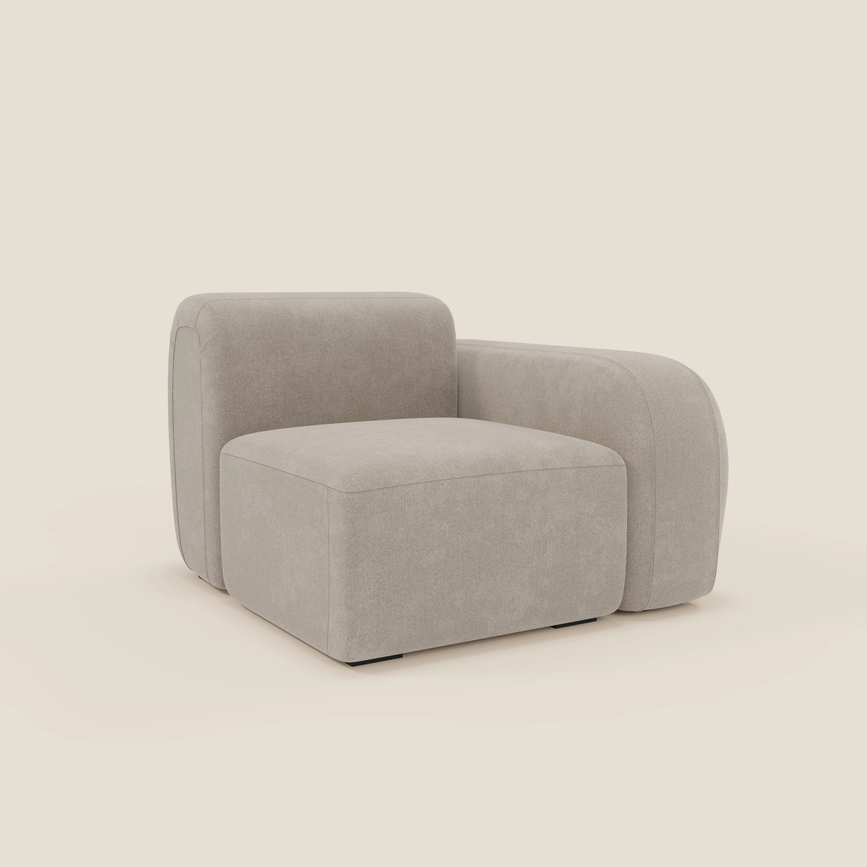 BonBon modulo terminale 105 cm sinistro o destro - tessuto smacchiabile T23 panna