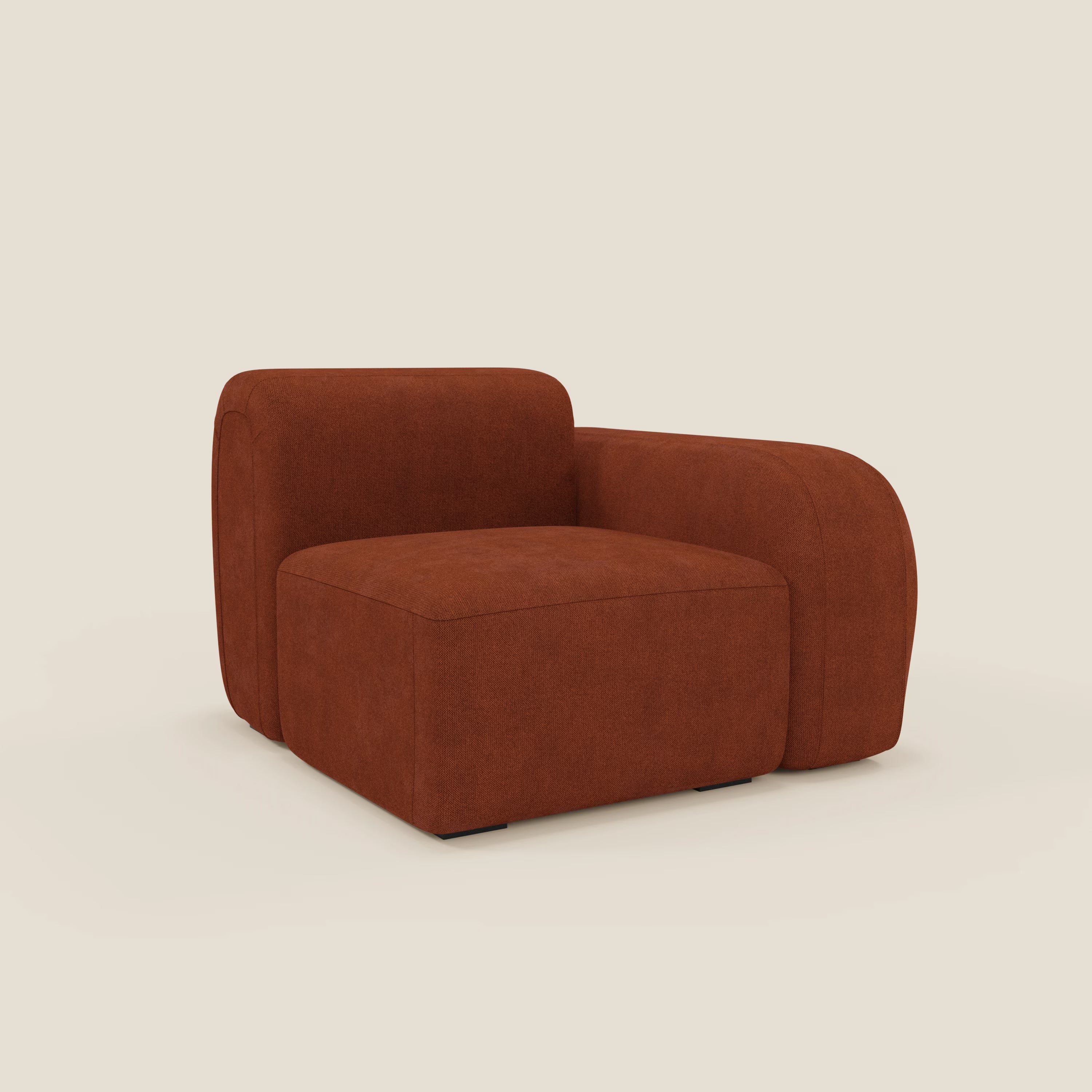 BonBon modulo terminale 105 cm sinistro o destro - tessuto smacchiabile T23 ruggine