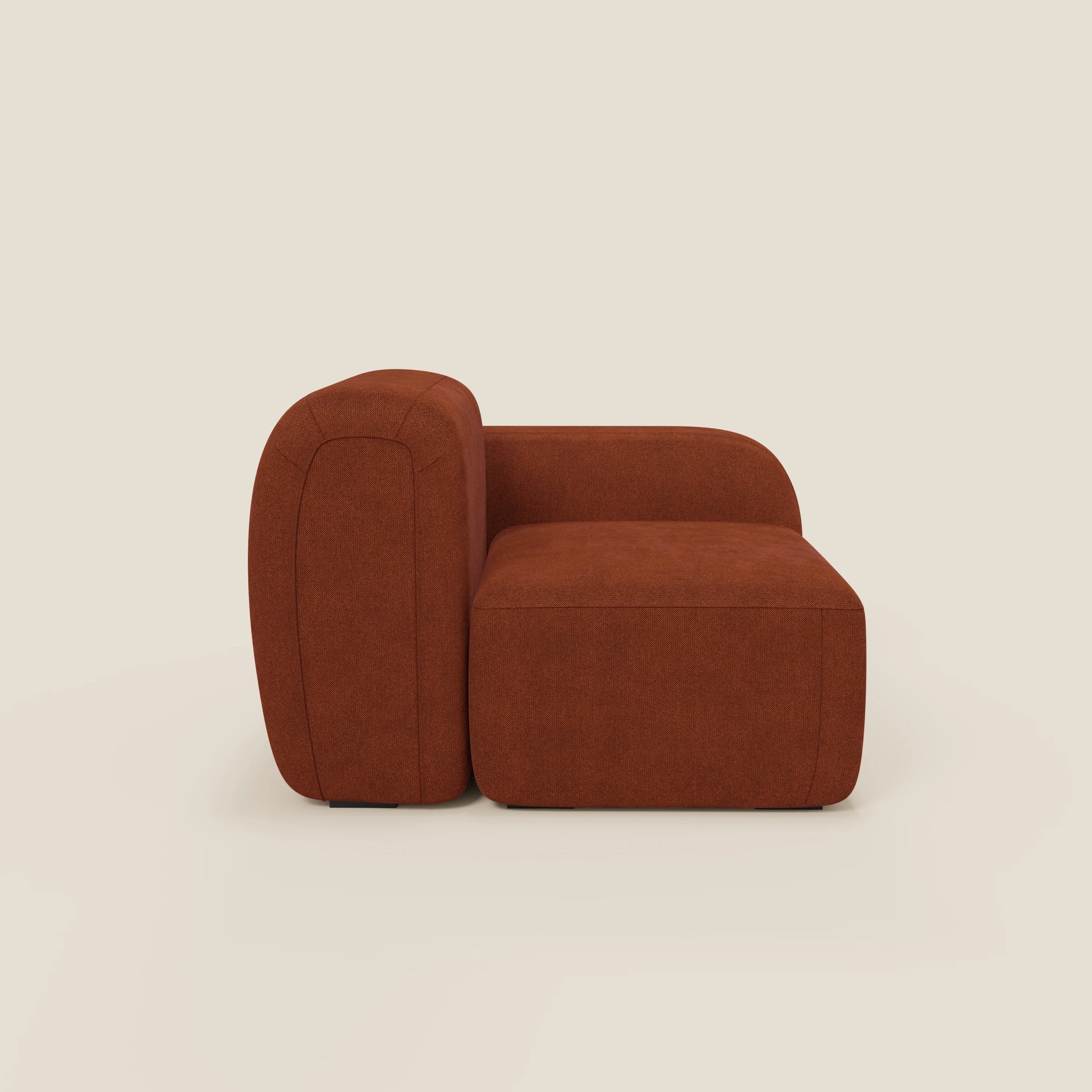 BonBon modulo terminale 105 cm sinistro o destro - tessuto smacchiabile T23 ruggine