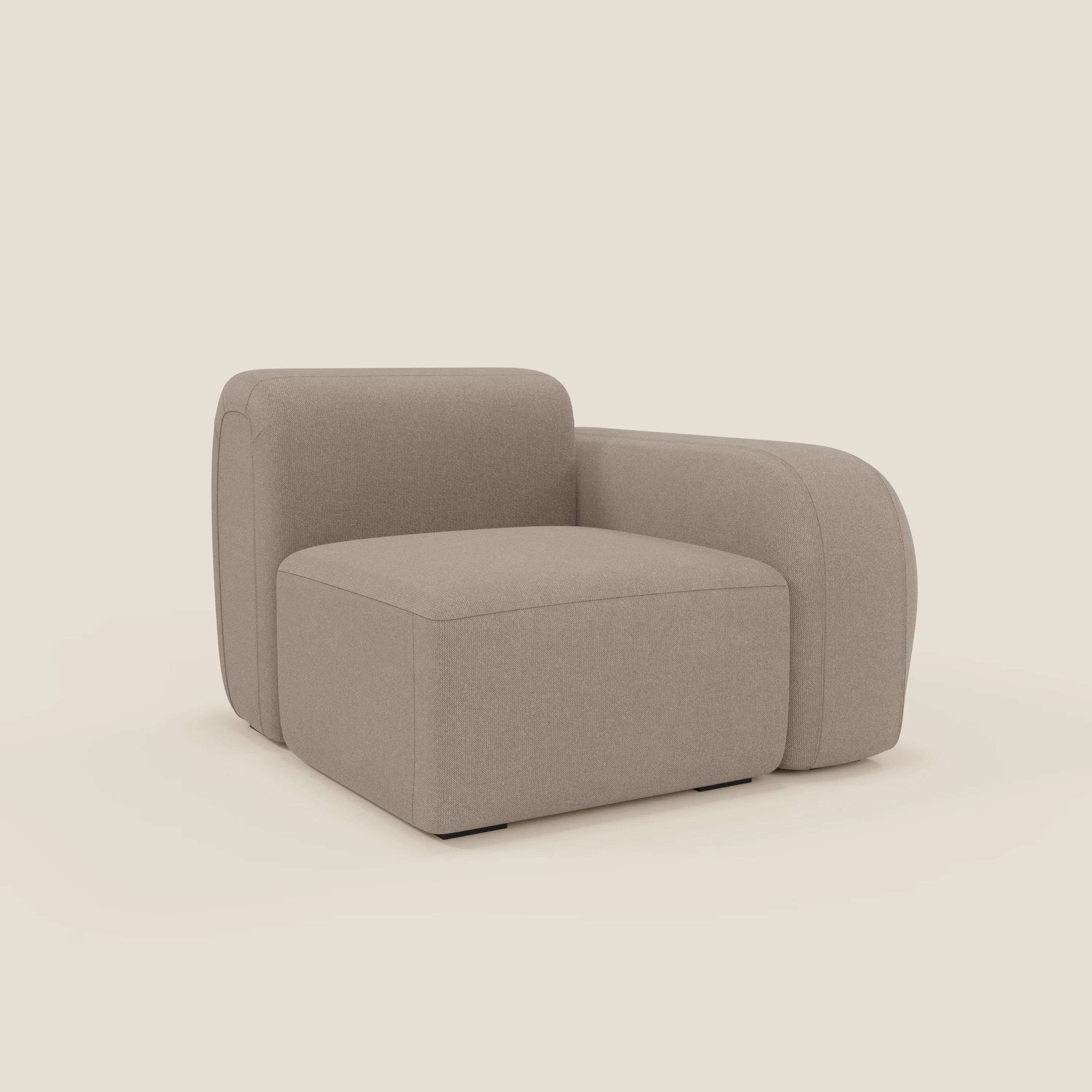 BonBon modulo terminale 105 cm sinistro o destro - tessuto smacchiabile T23 tortora