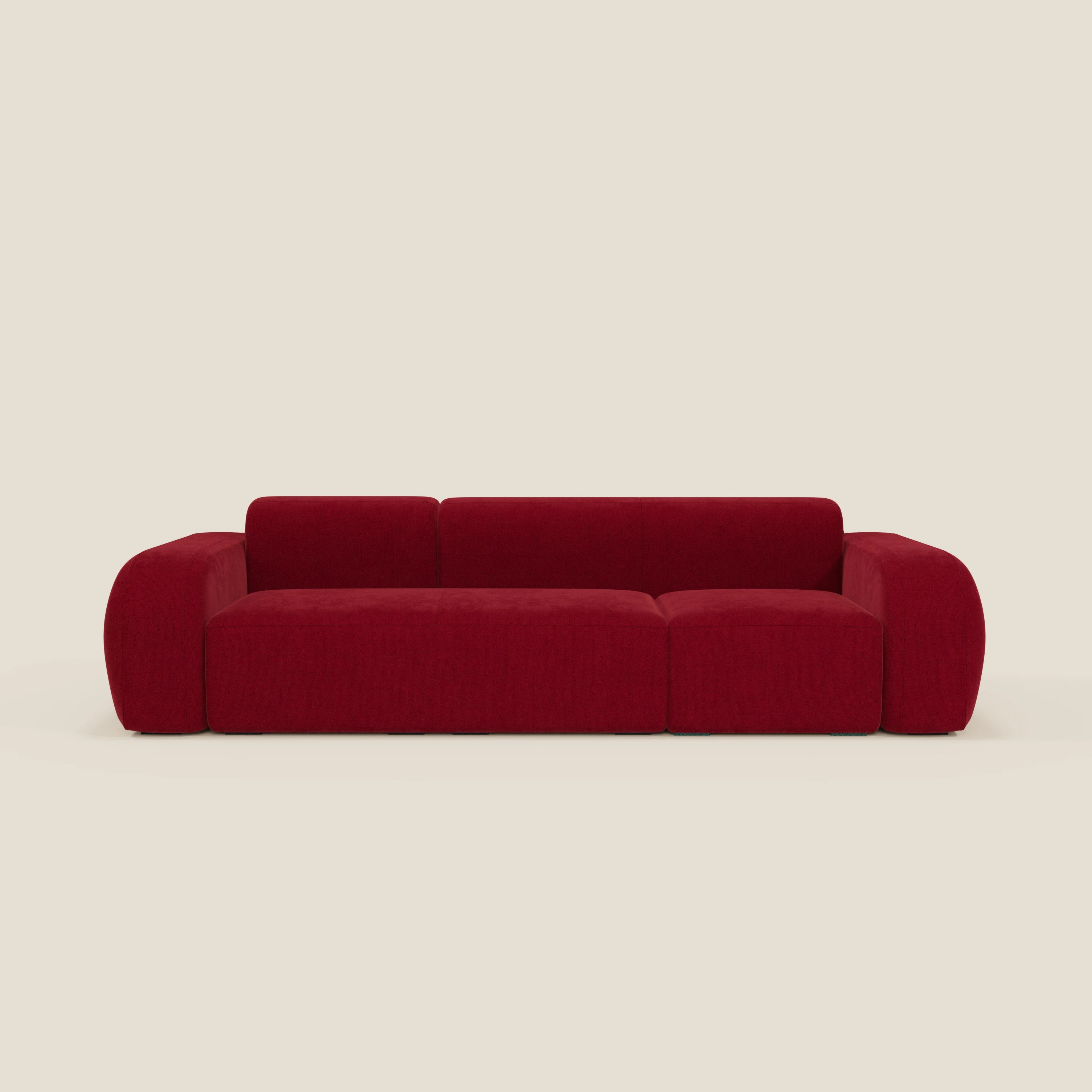 Il BonBon Divano componibile Spaccamattone in tessuto smacchiabile T23 bordeaux di Divani.Store, ideale per chi desidera un design unico e personalizzabile nel proprio living.